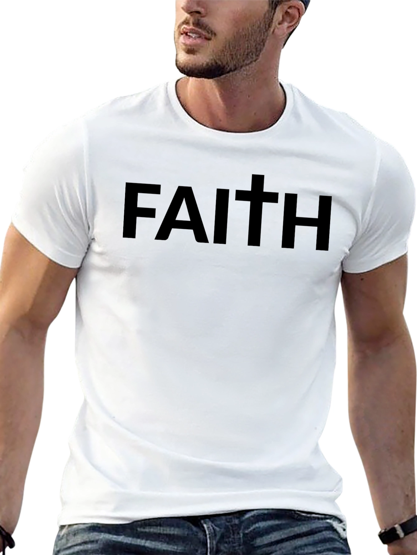 Faith Graphic Black T-Shirt - Stylish Christian Apparel
