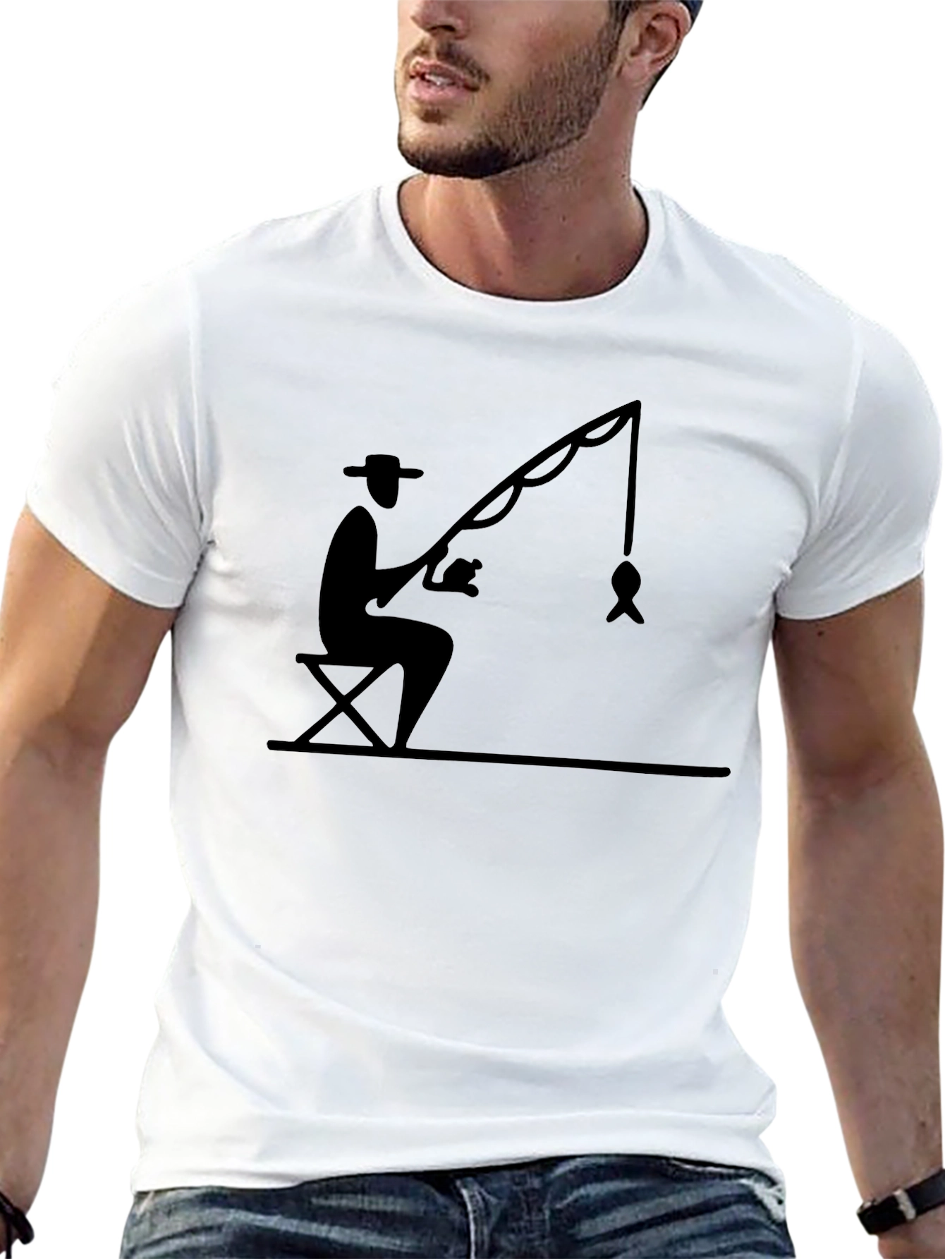 Fisherman Graphic Tee - Relaxed Style