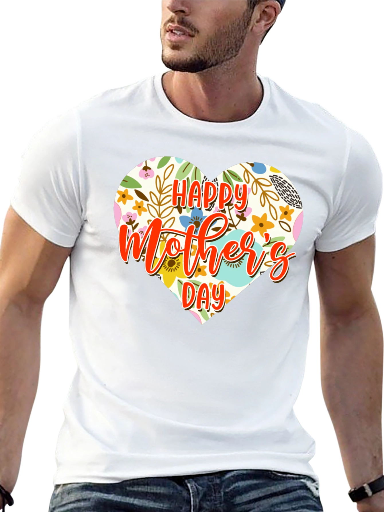 Happy Mothers Day Floral Heart T-Shirt