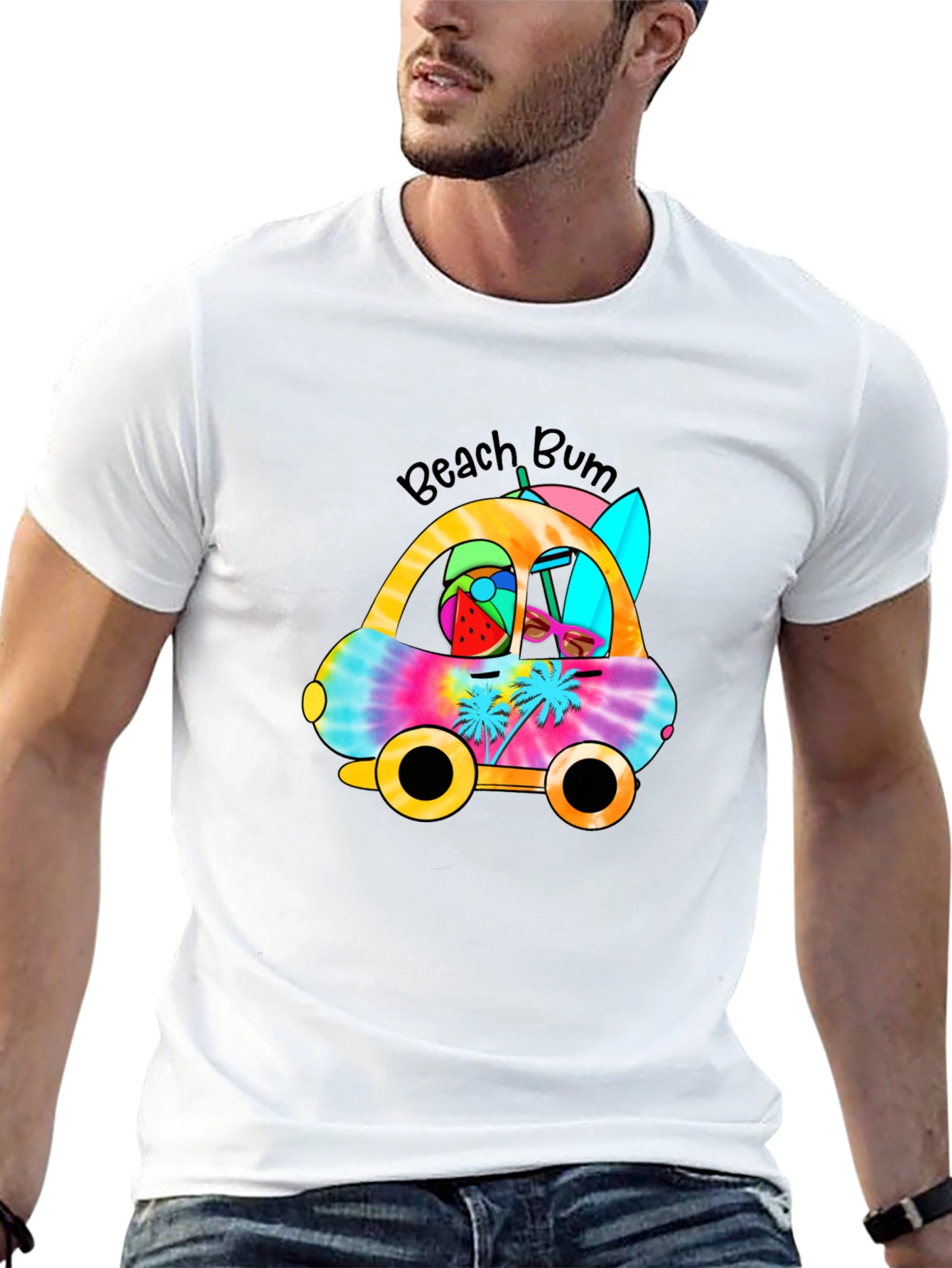 Beach Bum Tie Dye Car T-Shirt