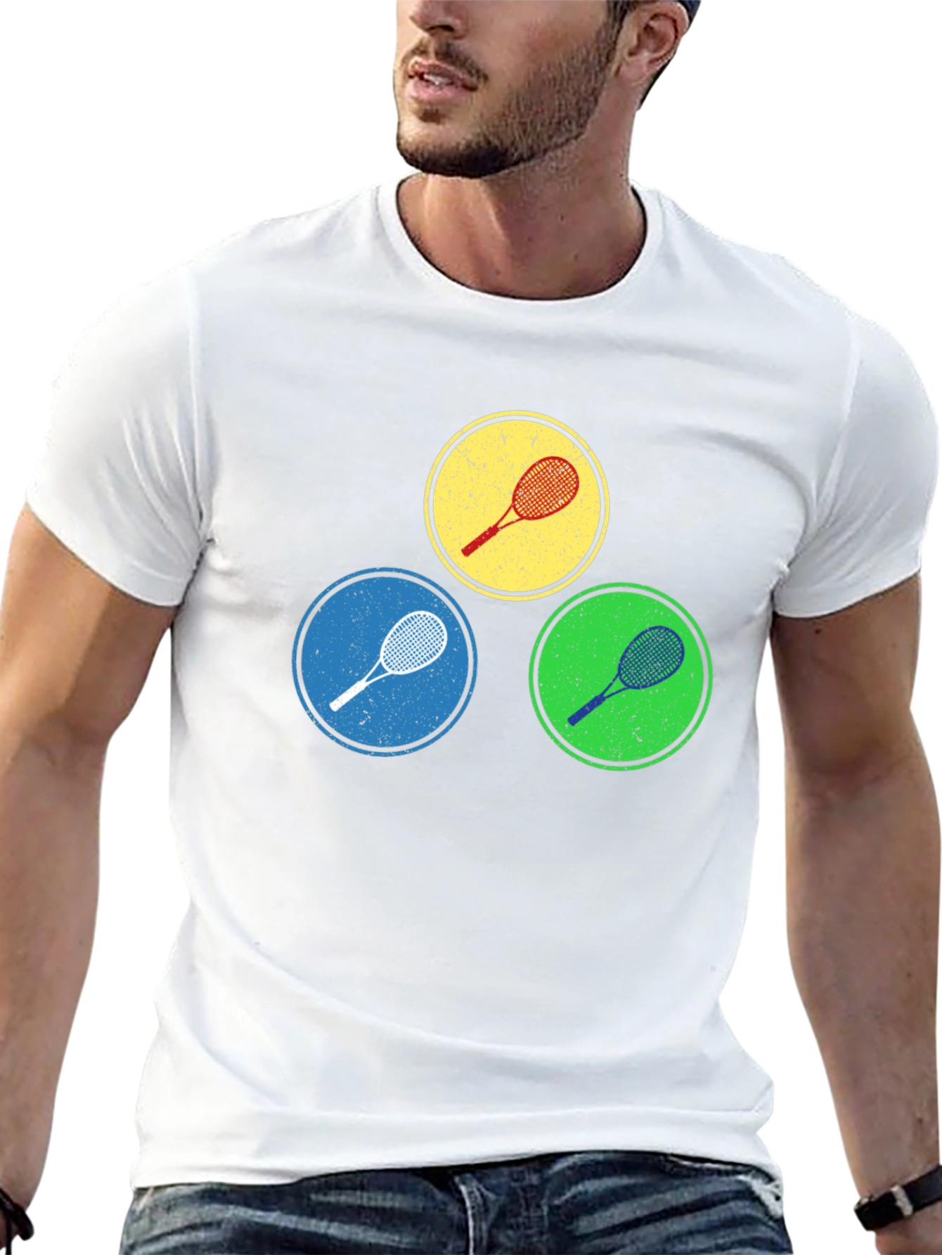 Tennis Racket Circles Graphic Tee