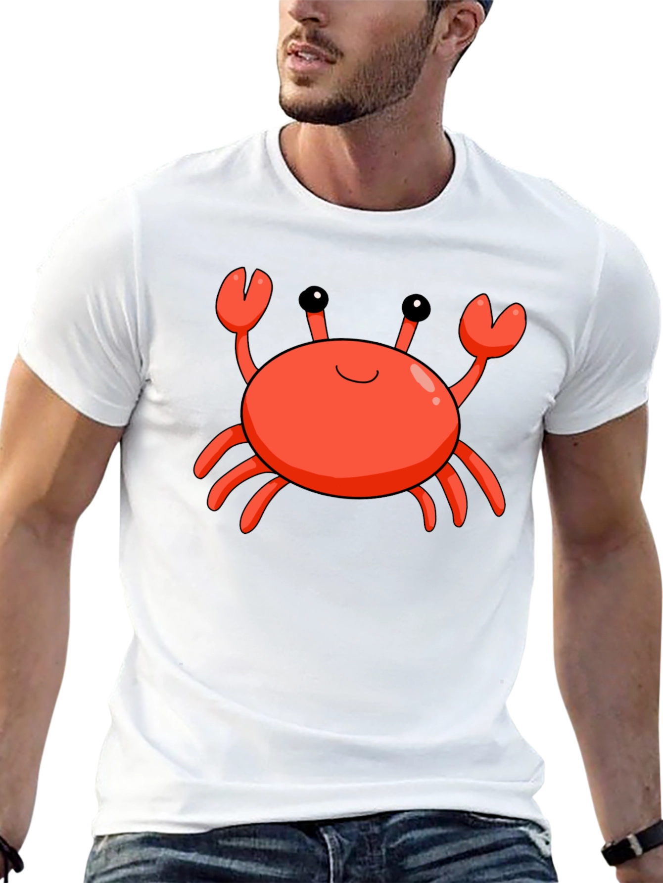Cartoon Crab Black T-Shirt