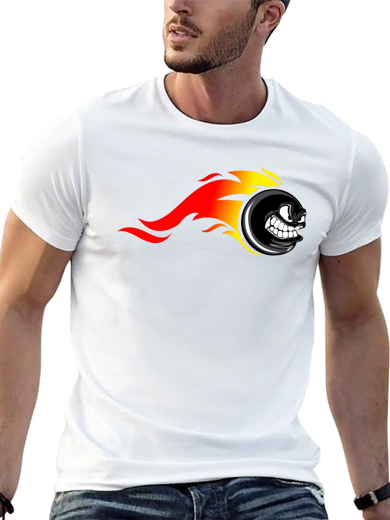 Fiery Wheel Graphic Black T-Shirt