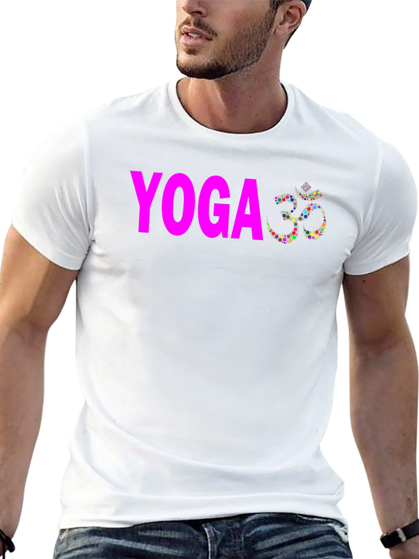 Yoga Om Symbol T-Shirt - Black Cotton Blend Tee