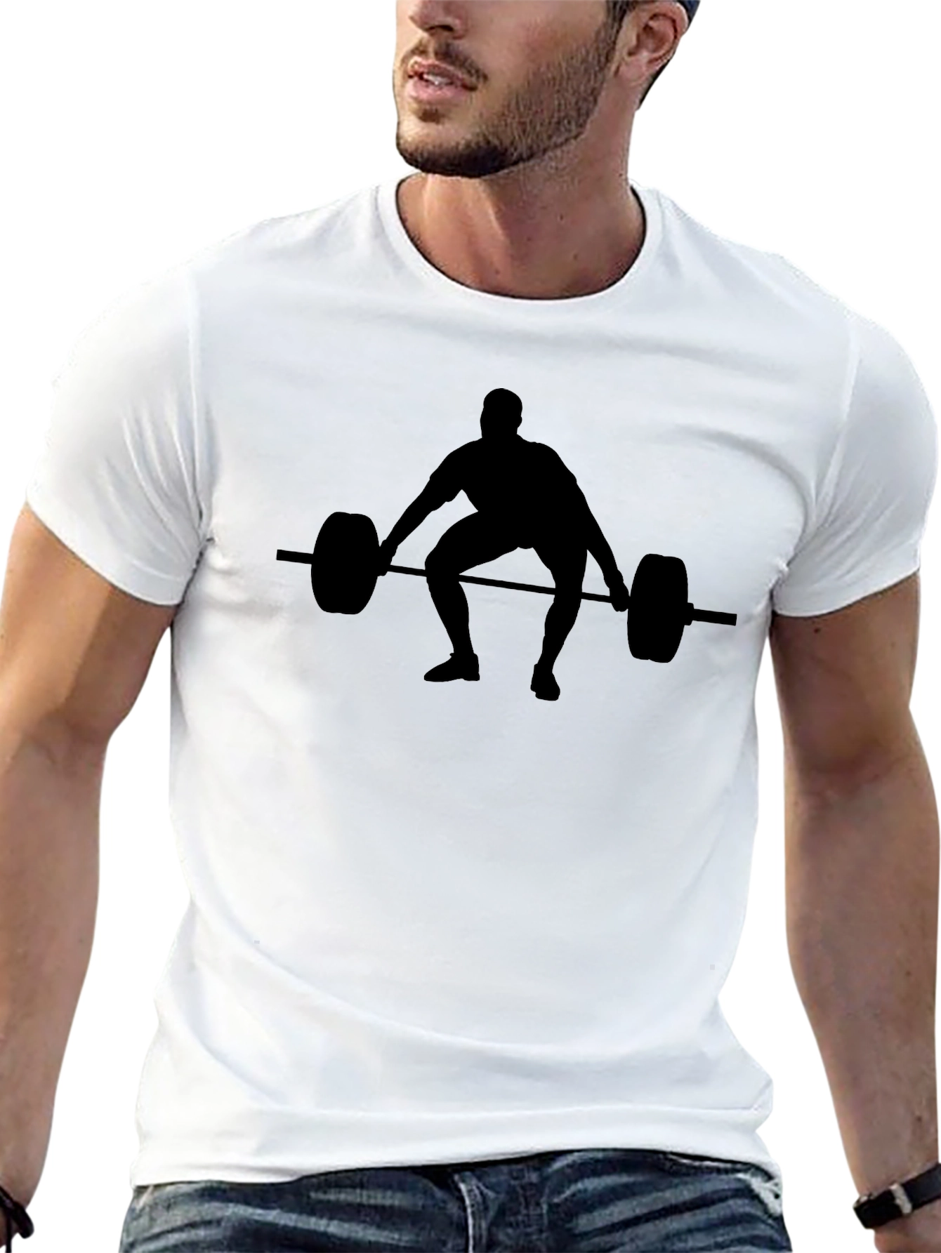 Black Weightlifting Silhouette T-Shirt