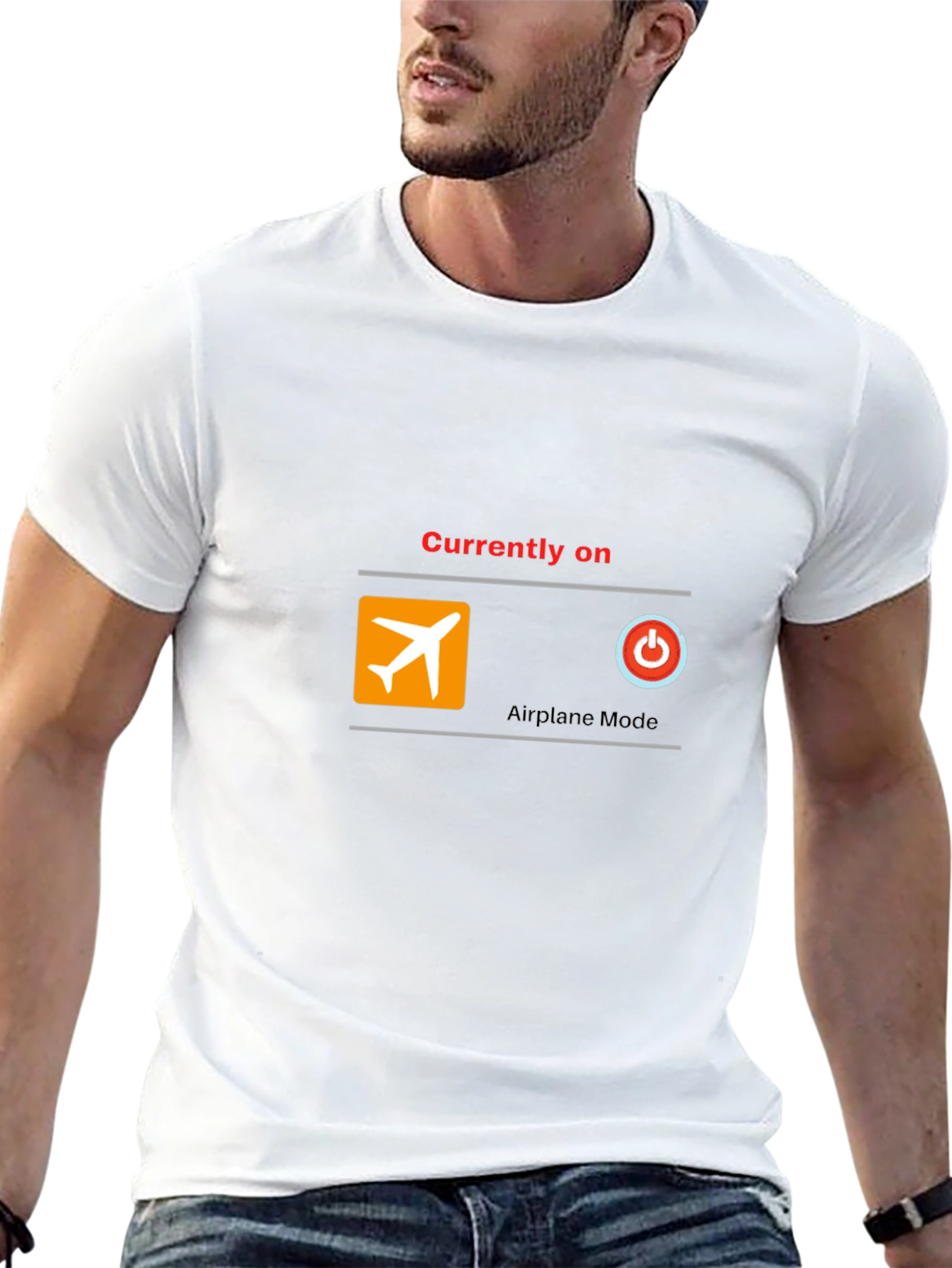 Airplane Mode On T-Shirt - Black Cotton Blend