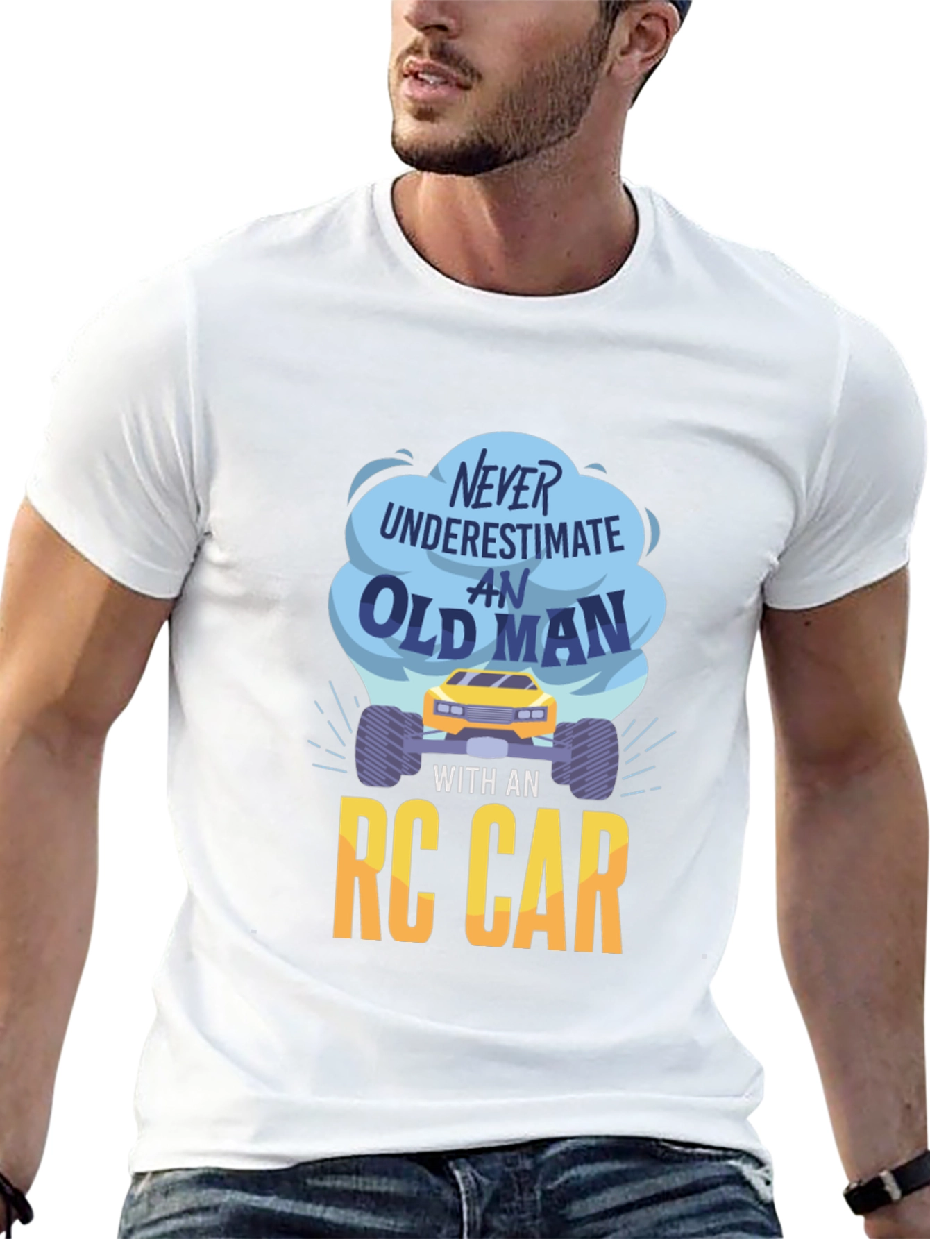 Never Underestimate An Old Man RC Car Graphic Tee