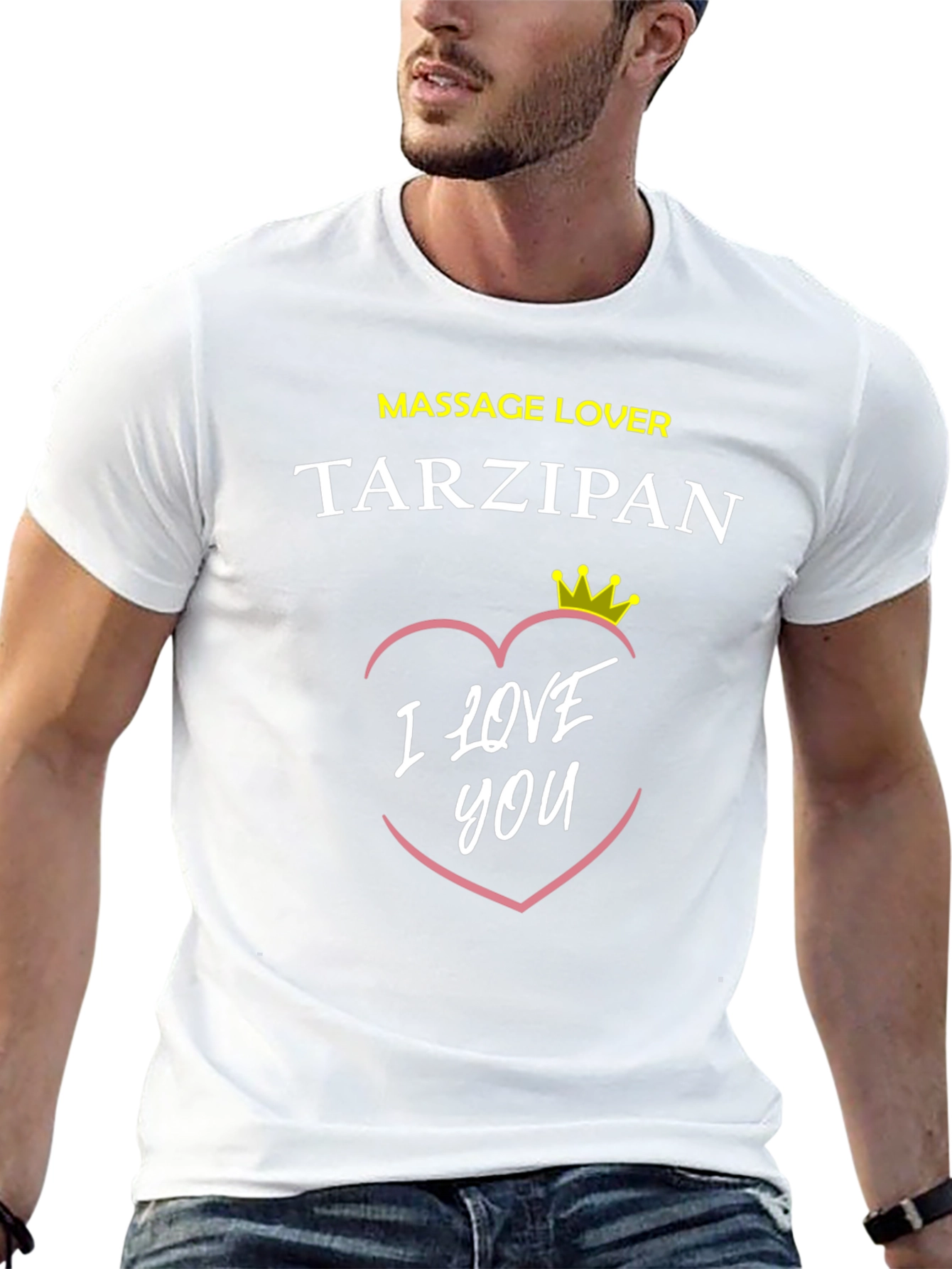 Massage Lover Tarzipan I Love You Black Graphic Tee