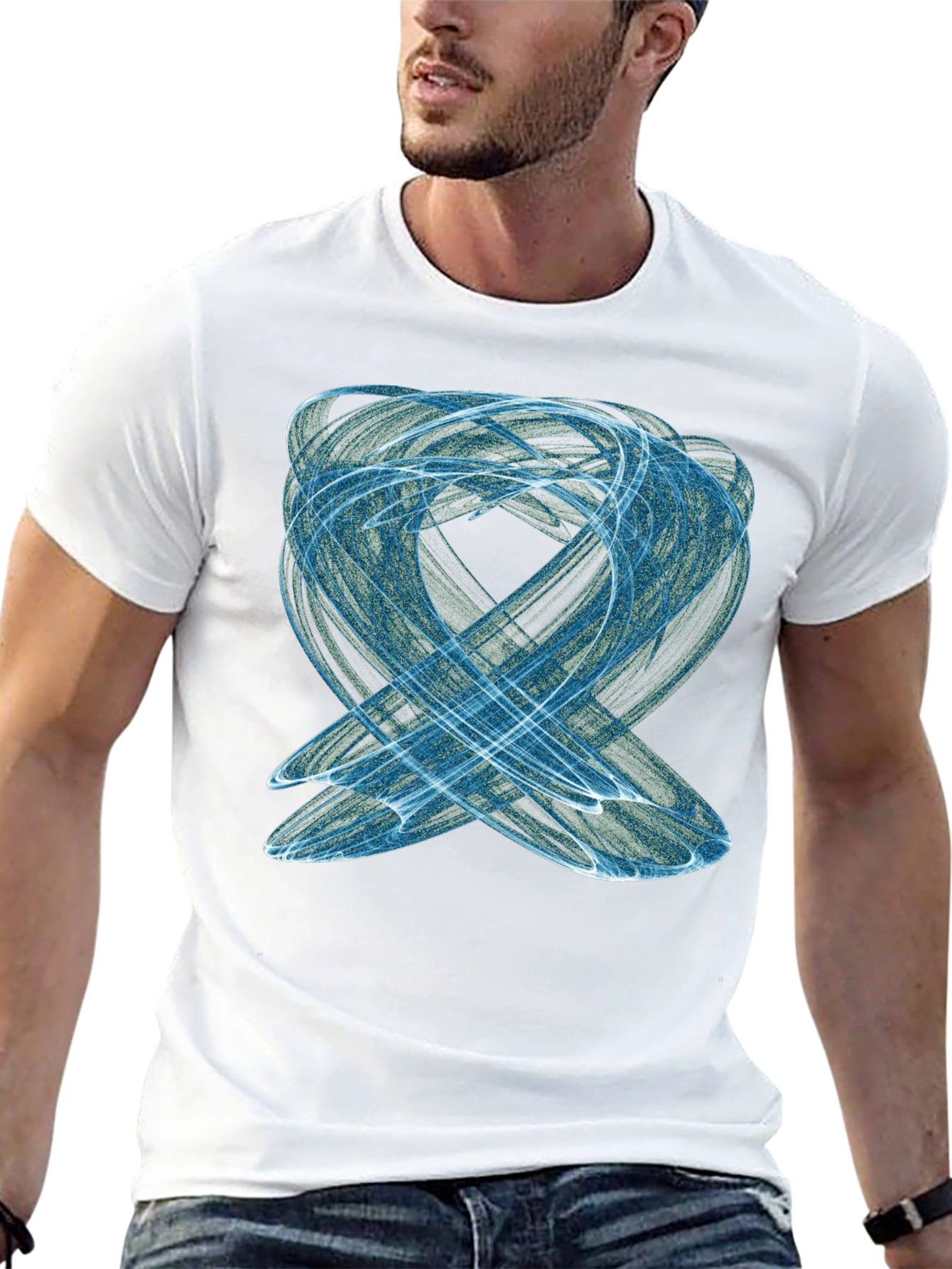 Abstract Swirl Graphic Tee - Modern Black T-Shirt
