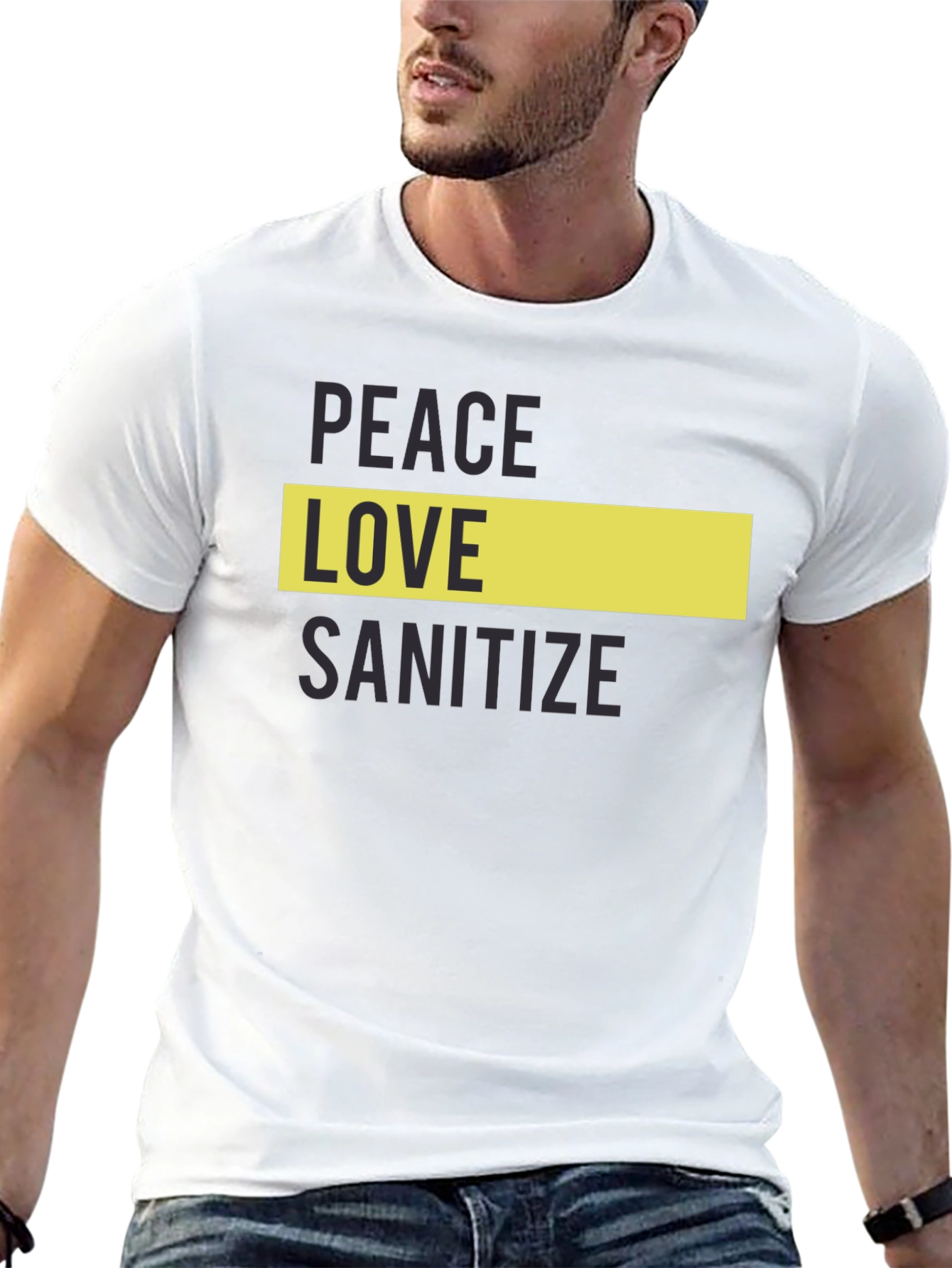 Peace Love Sanitize Black T-Shirt