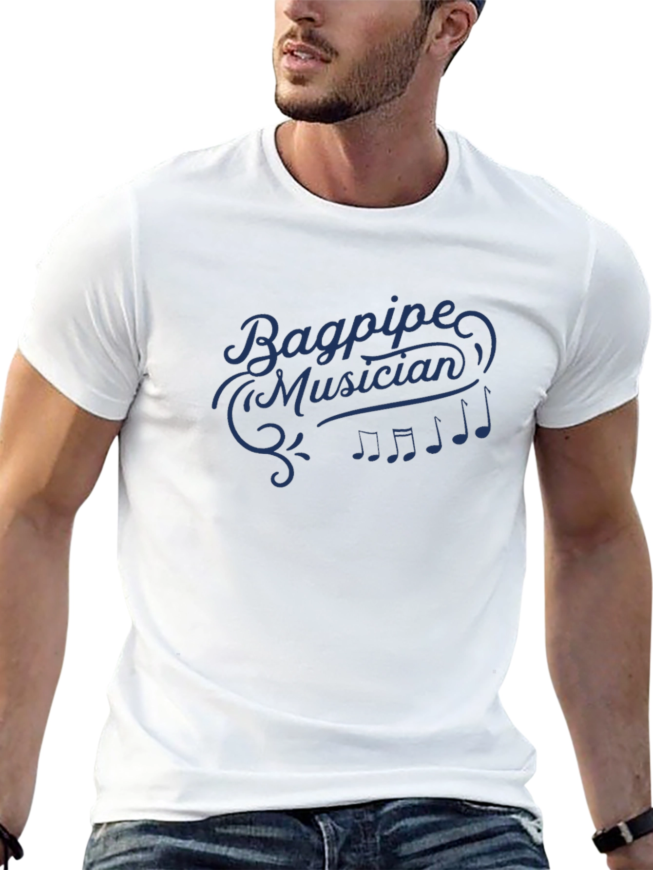 Bagpipe Musician Graphic Tee - Black