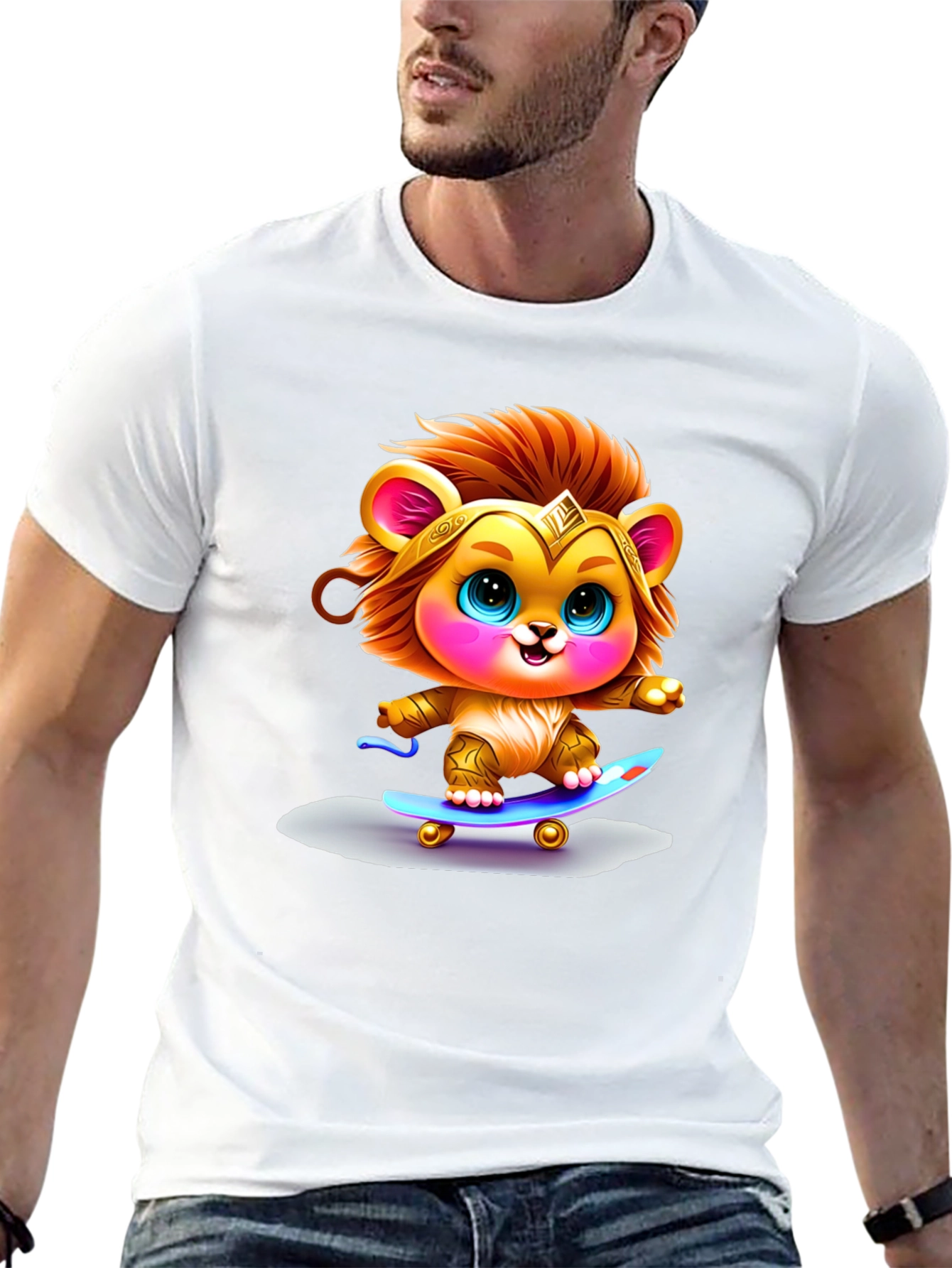 Lion Cub Skateboarder Graphic Tee