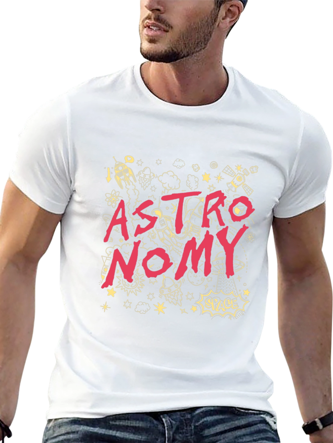Astronomy Graphic Print Black T-Shirt