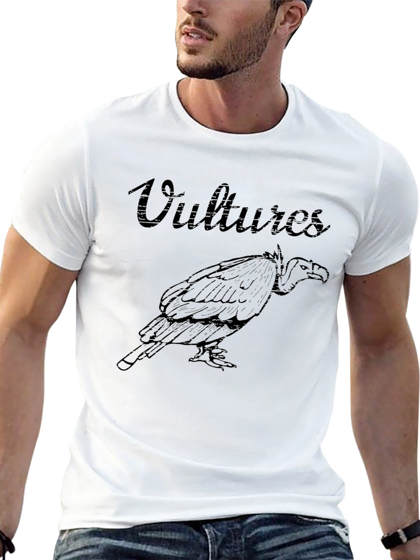 Vultures Graphic Print Black T-Shirt