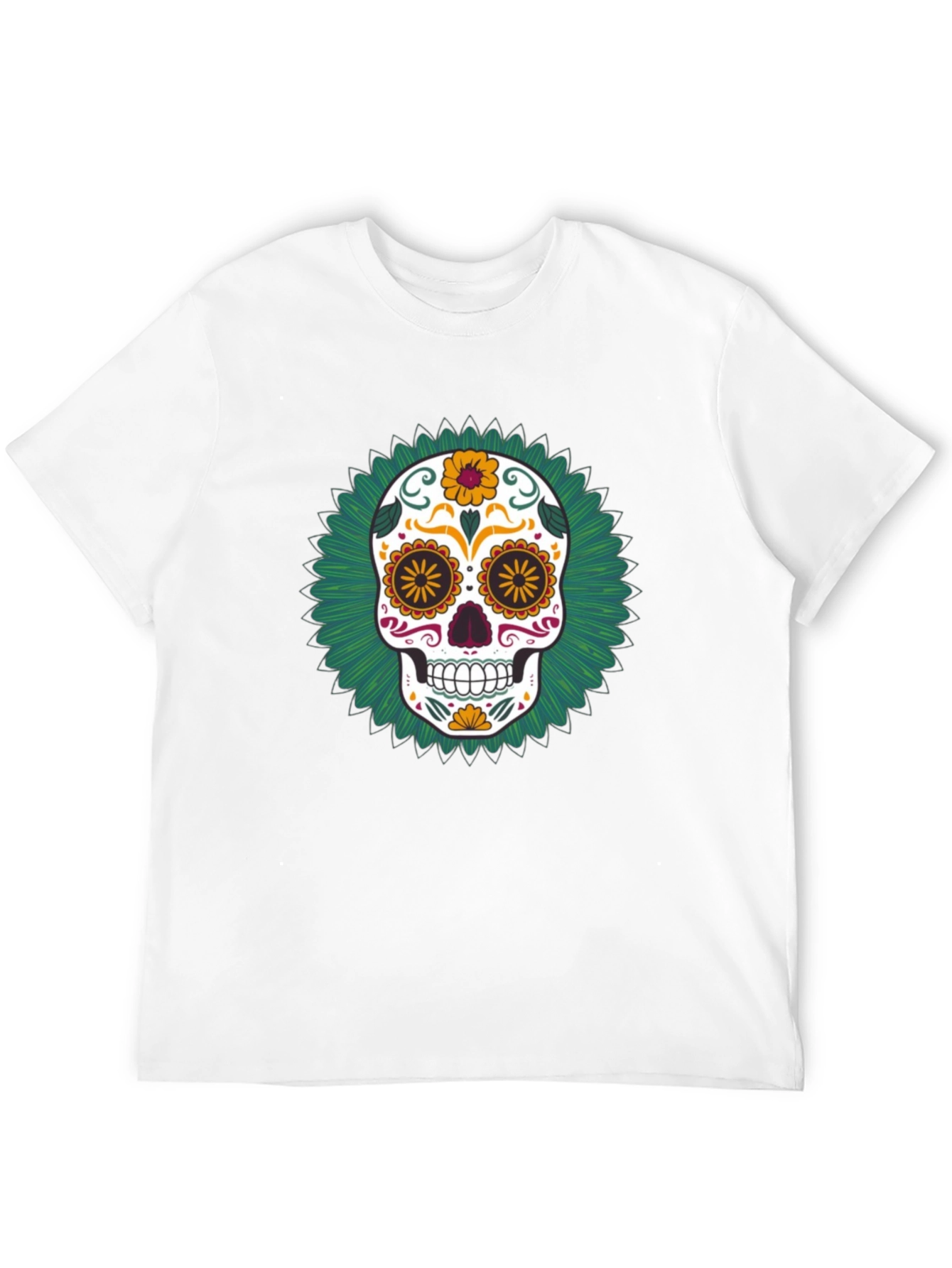 Day of the Dead Skull Graphic Tee - Black