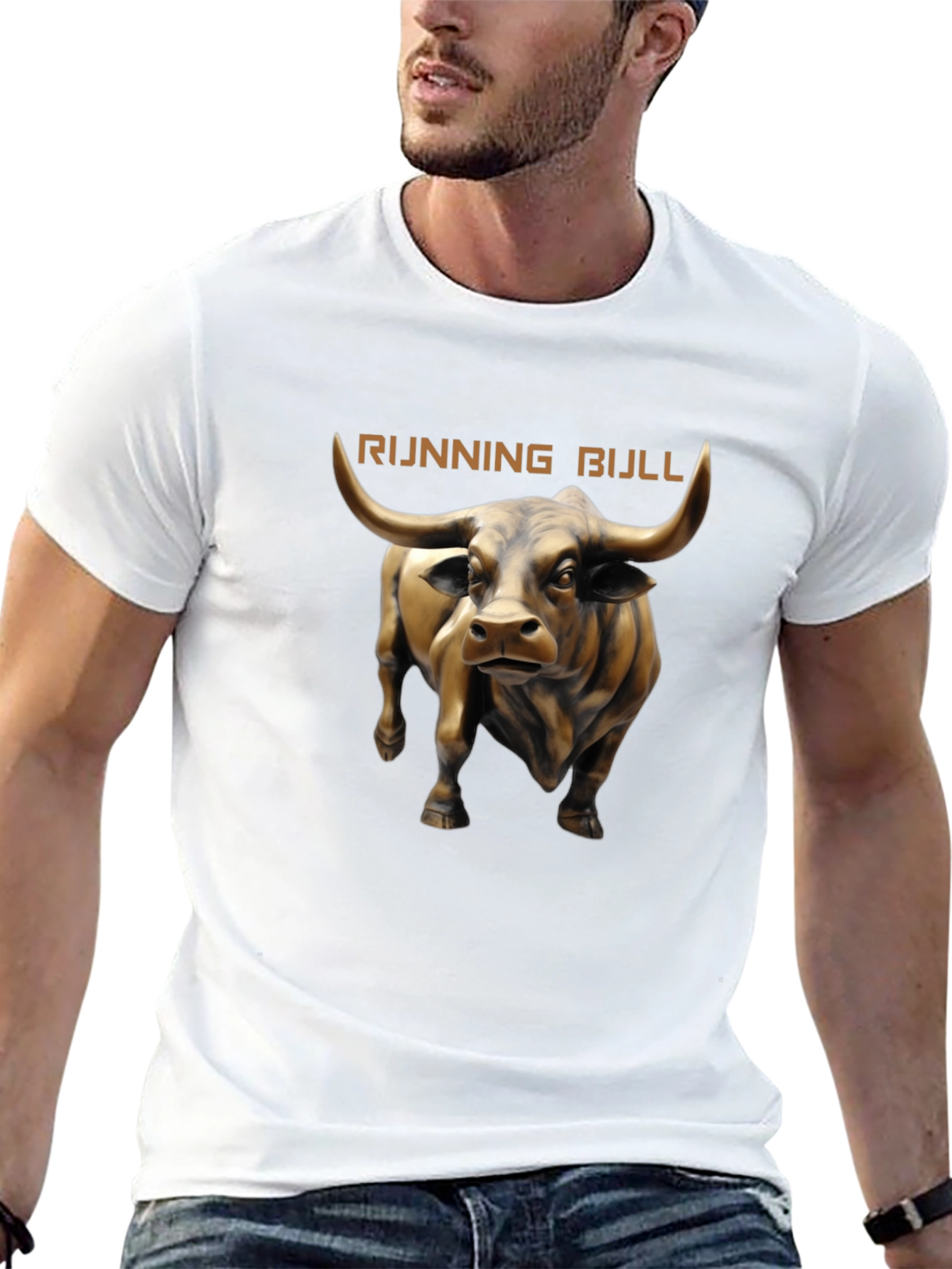 Running Bull Graphic Tee - Black Cotton T-Shirt