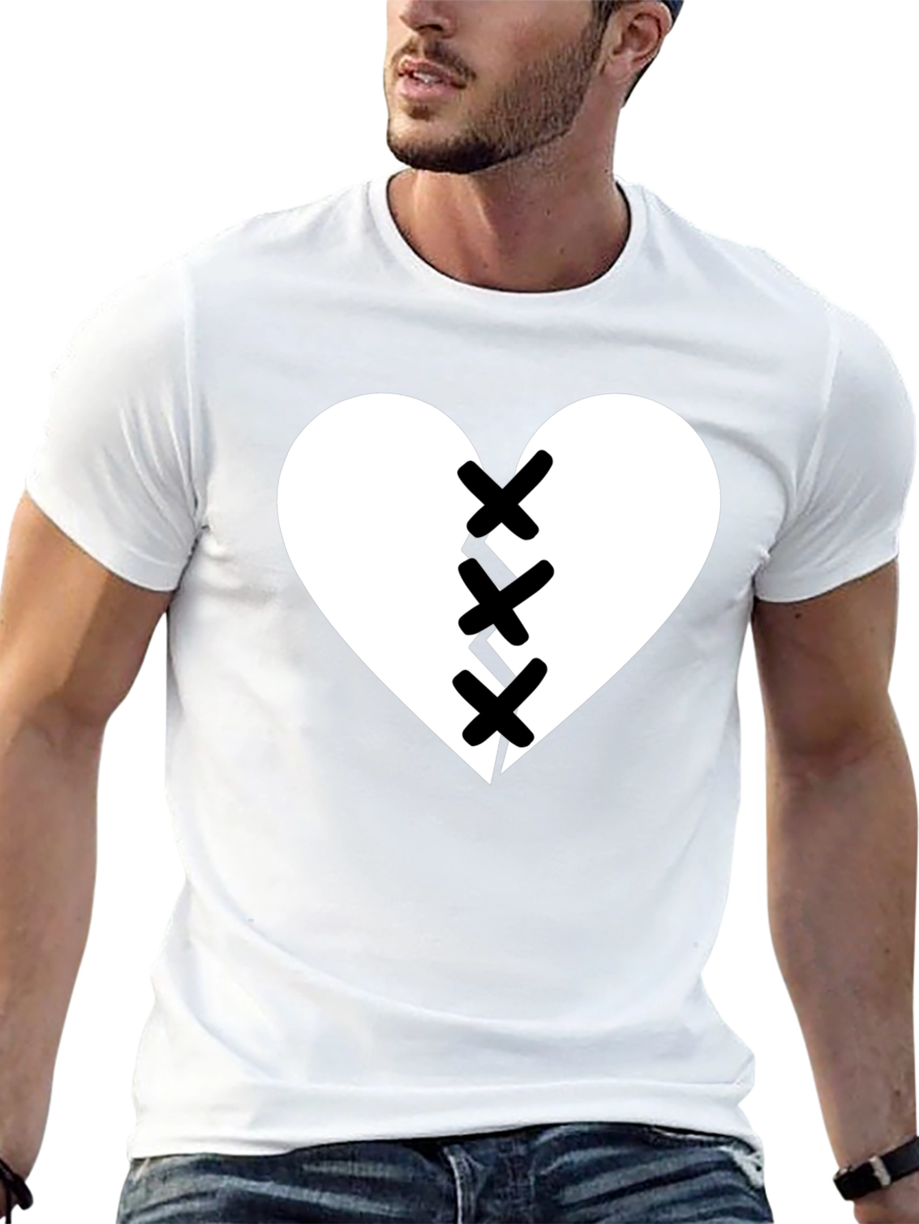 Broken Heart Stitched Graphic Tee