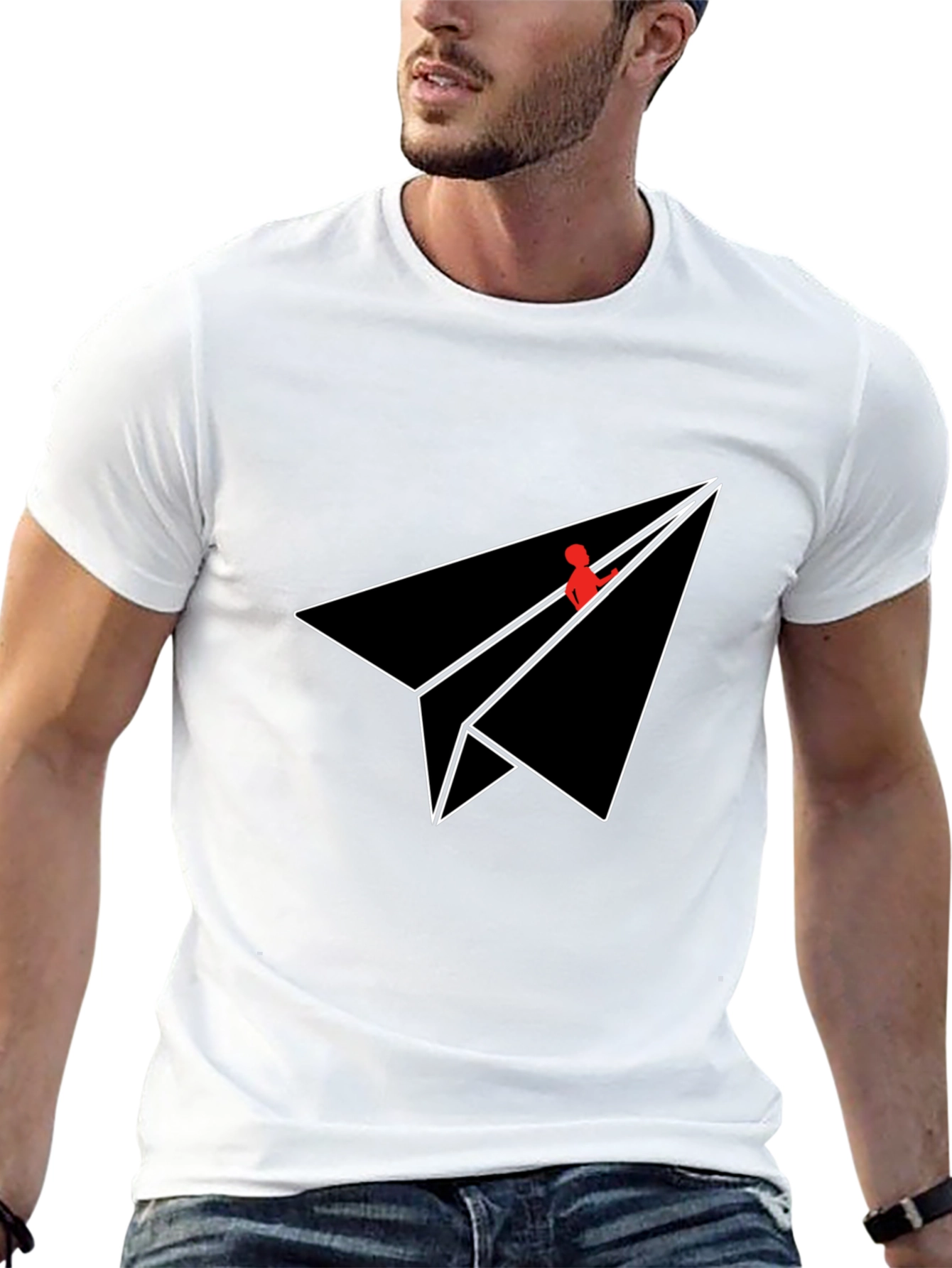 Paper Plane Graphic Tee - Sleek Modern Design