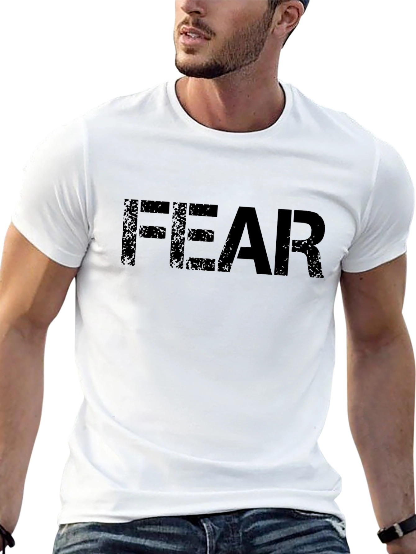 FEAR Distressed Graphic Tee - Mens Short Sleeve