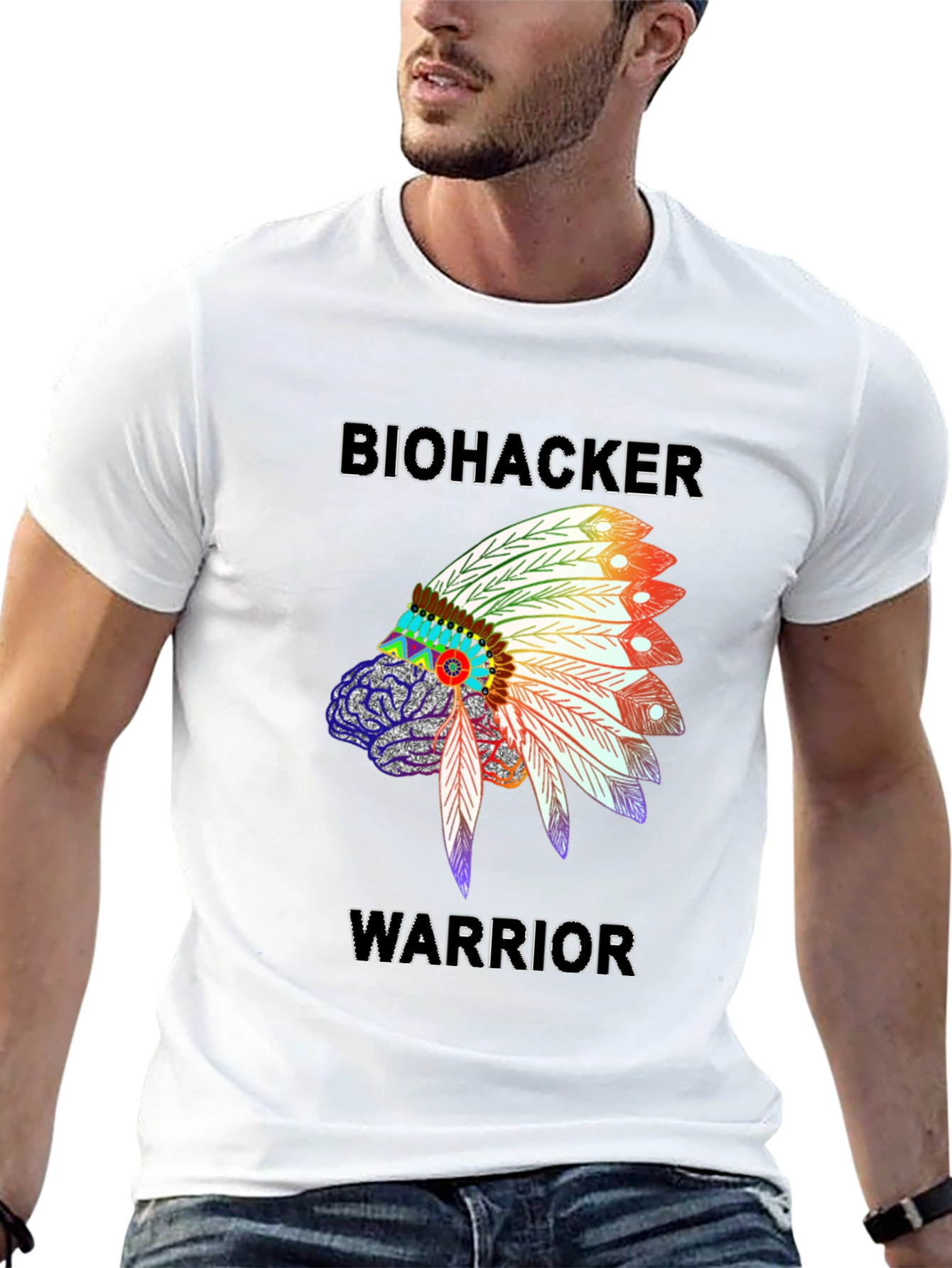 Biohacker Warrior Graphic T-Shirt - Black