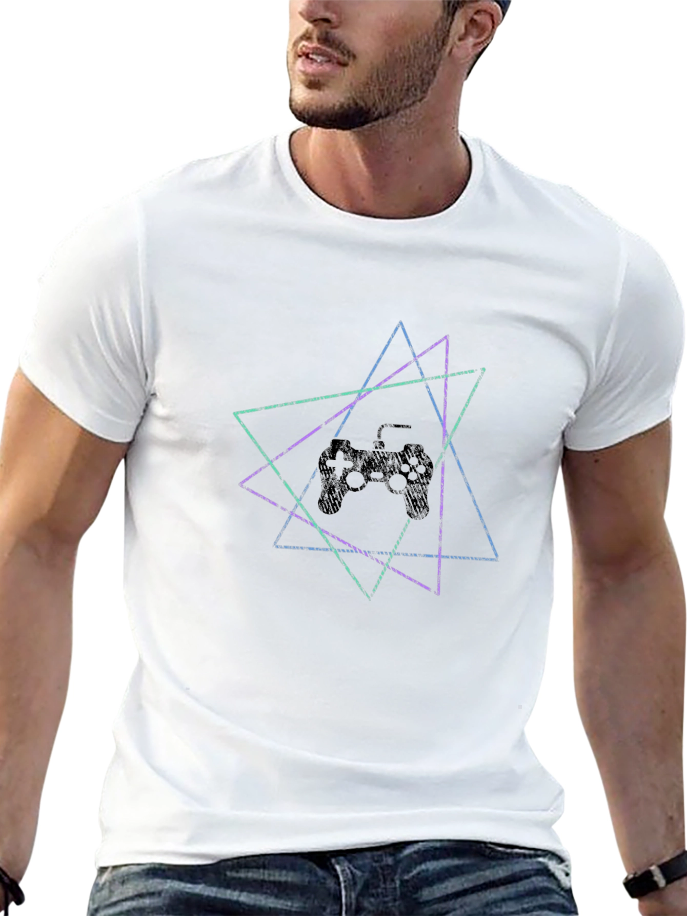 Geometric Gamer T-Shirt - Edgy Style