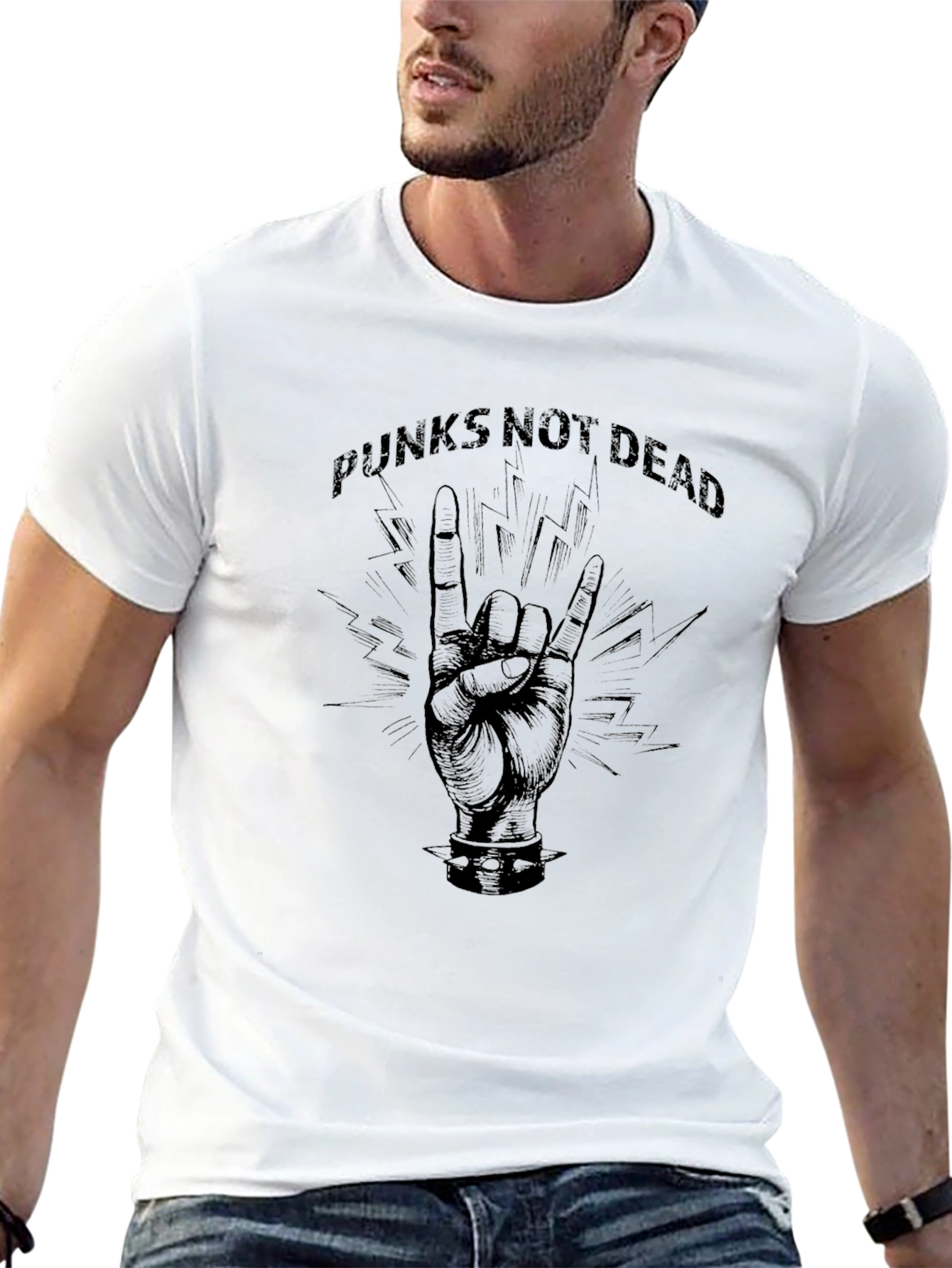 Punks Not Dead Graphic Print Tee