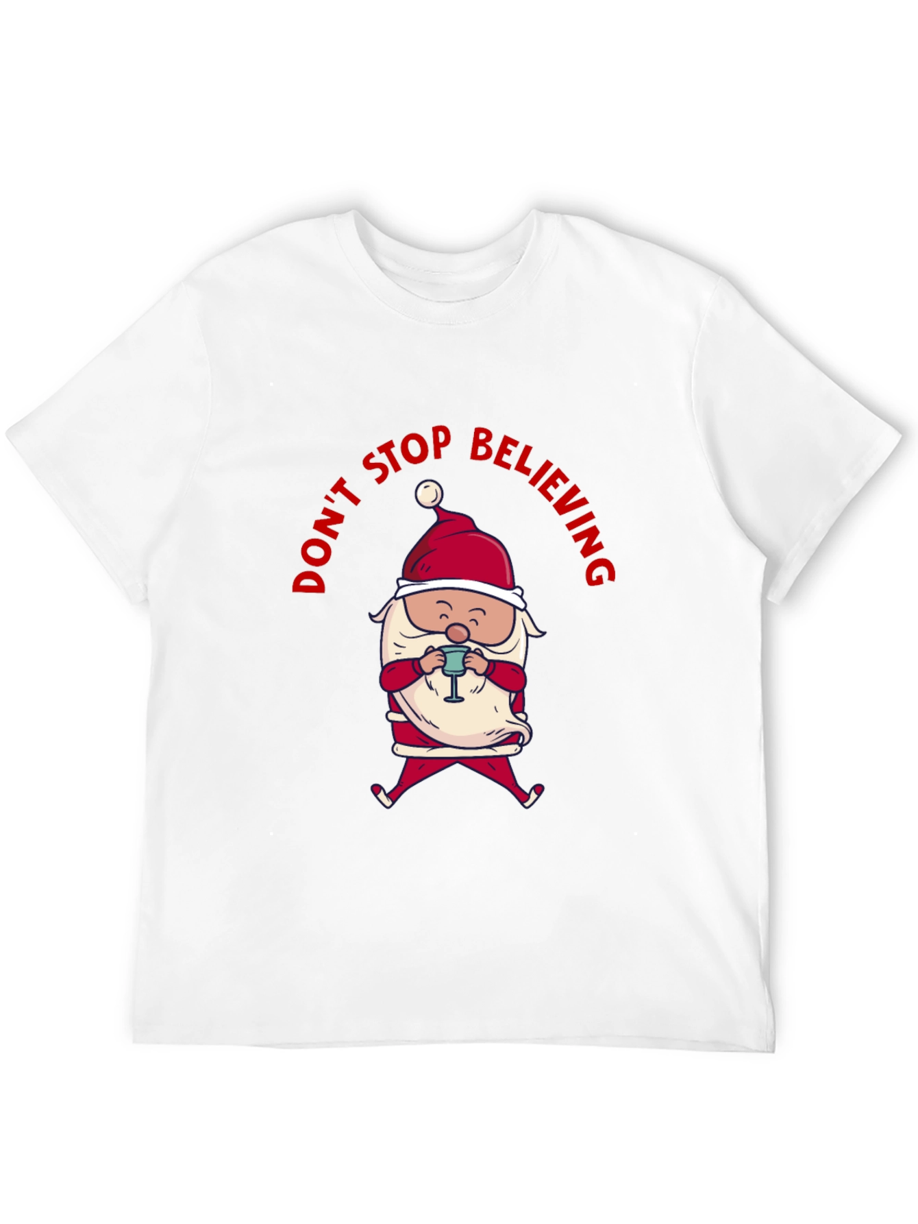 Dont Stop Believing Santa Graphic T-Shirt
