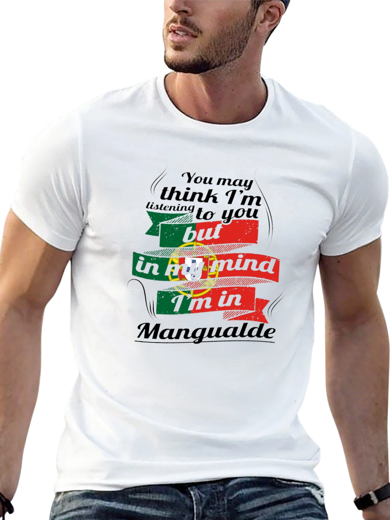 Portugal Mangualde Mind T-Shirt - Black Unique Design