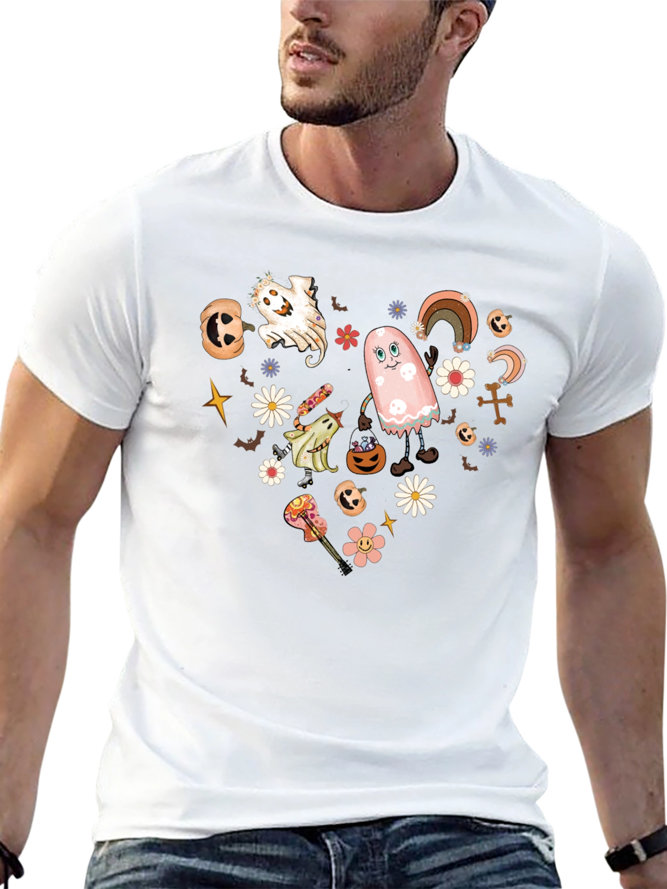 Retro Halloween Heart Graphic Tee