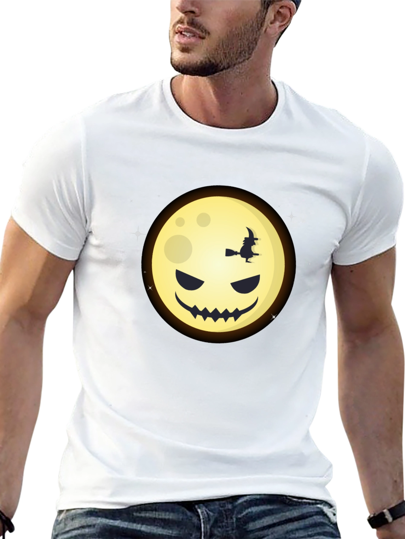 Halloween Moon Witch Graphic Tee