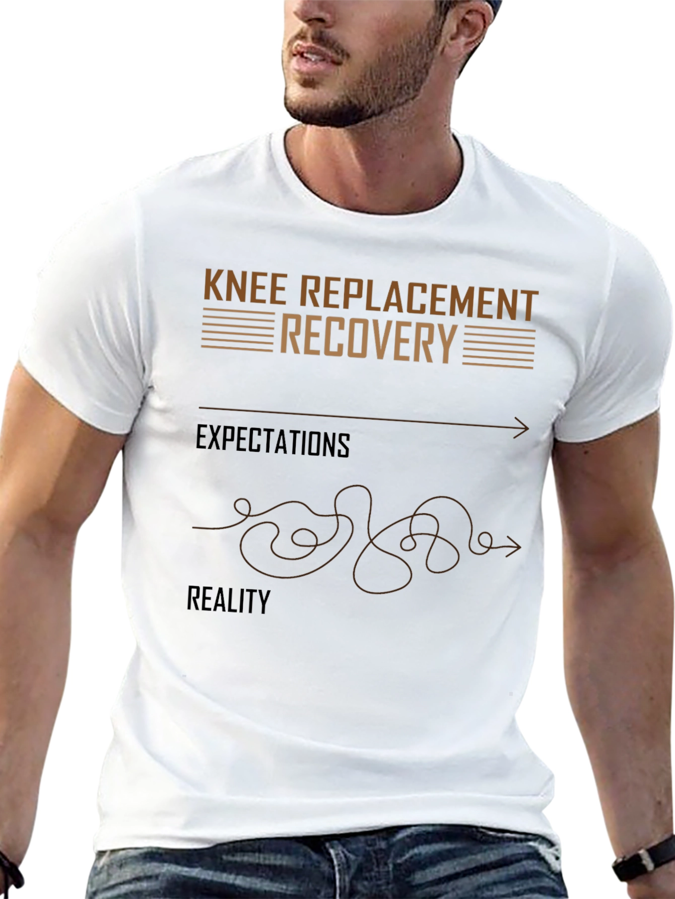 Knee Replacement Recovery T-Shirt - Expectation vs Reality