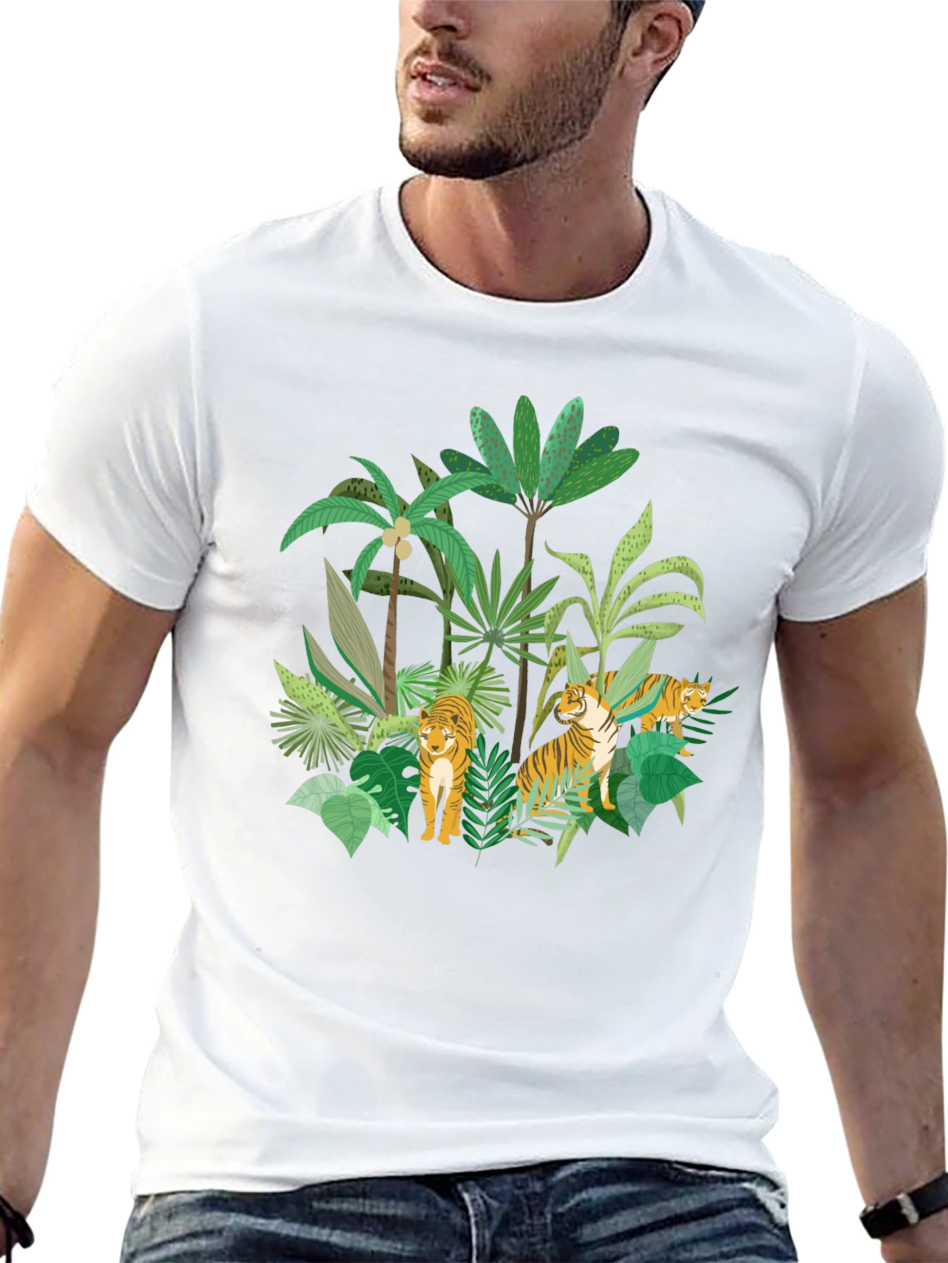 Jungle Tiger Graphic Tee - Black