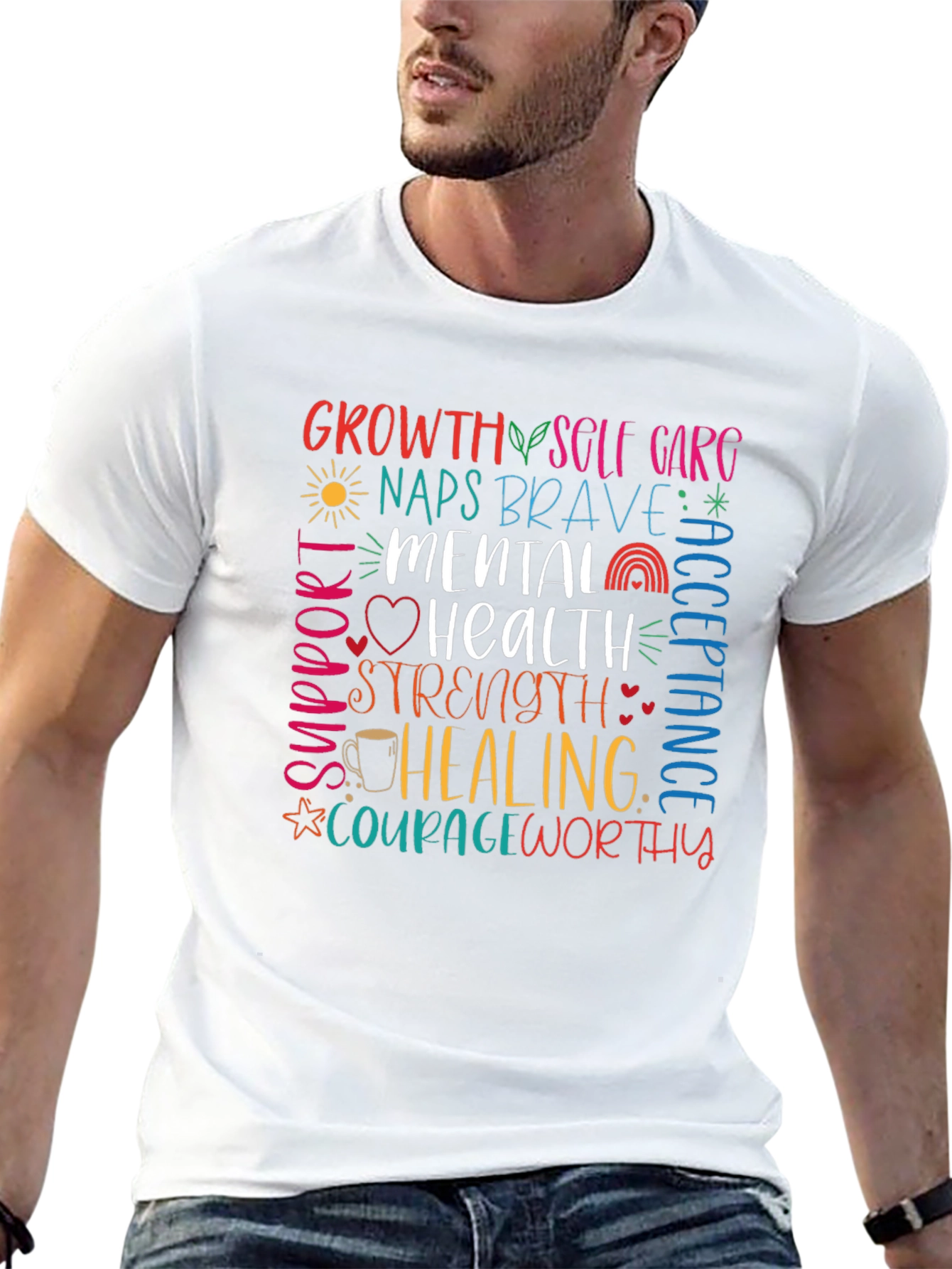 Mental Health Awareness Graphic Tee - Black