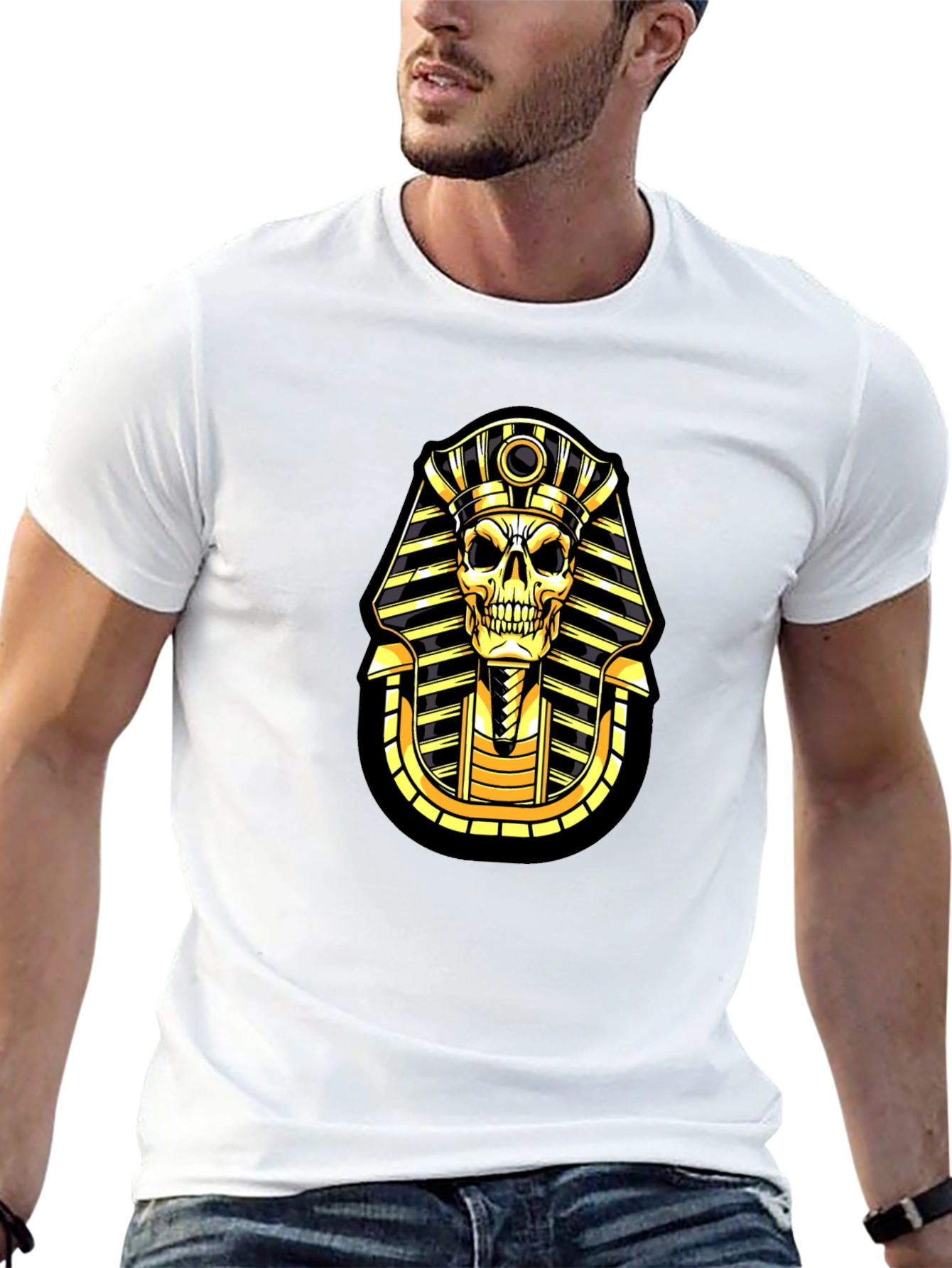 Pharaoh Skull Graphic T-Shirt - Black