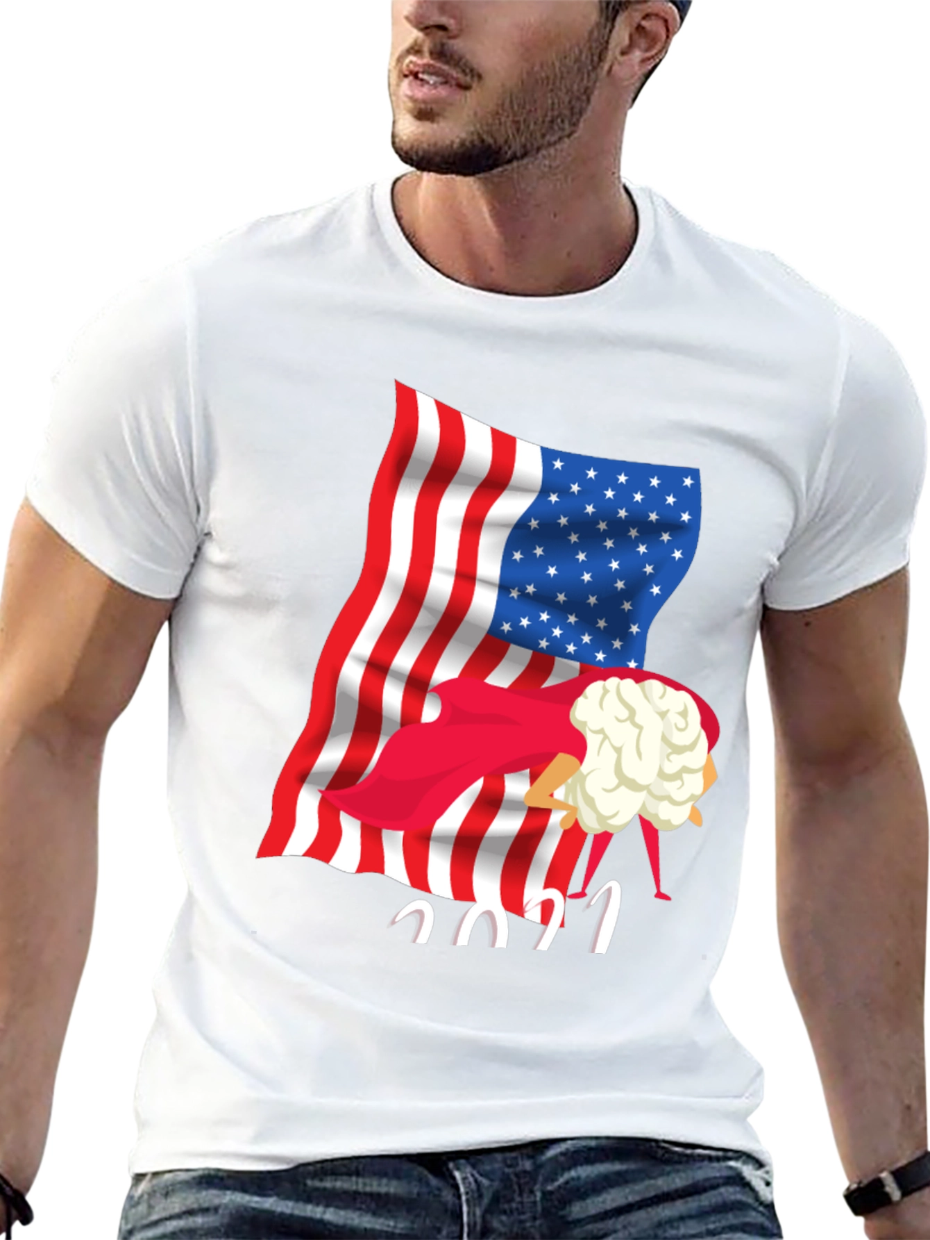 Patriotic Cauliflower Head 2021 T-Shirt
