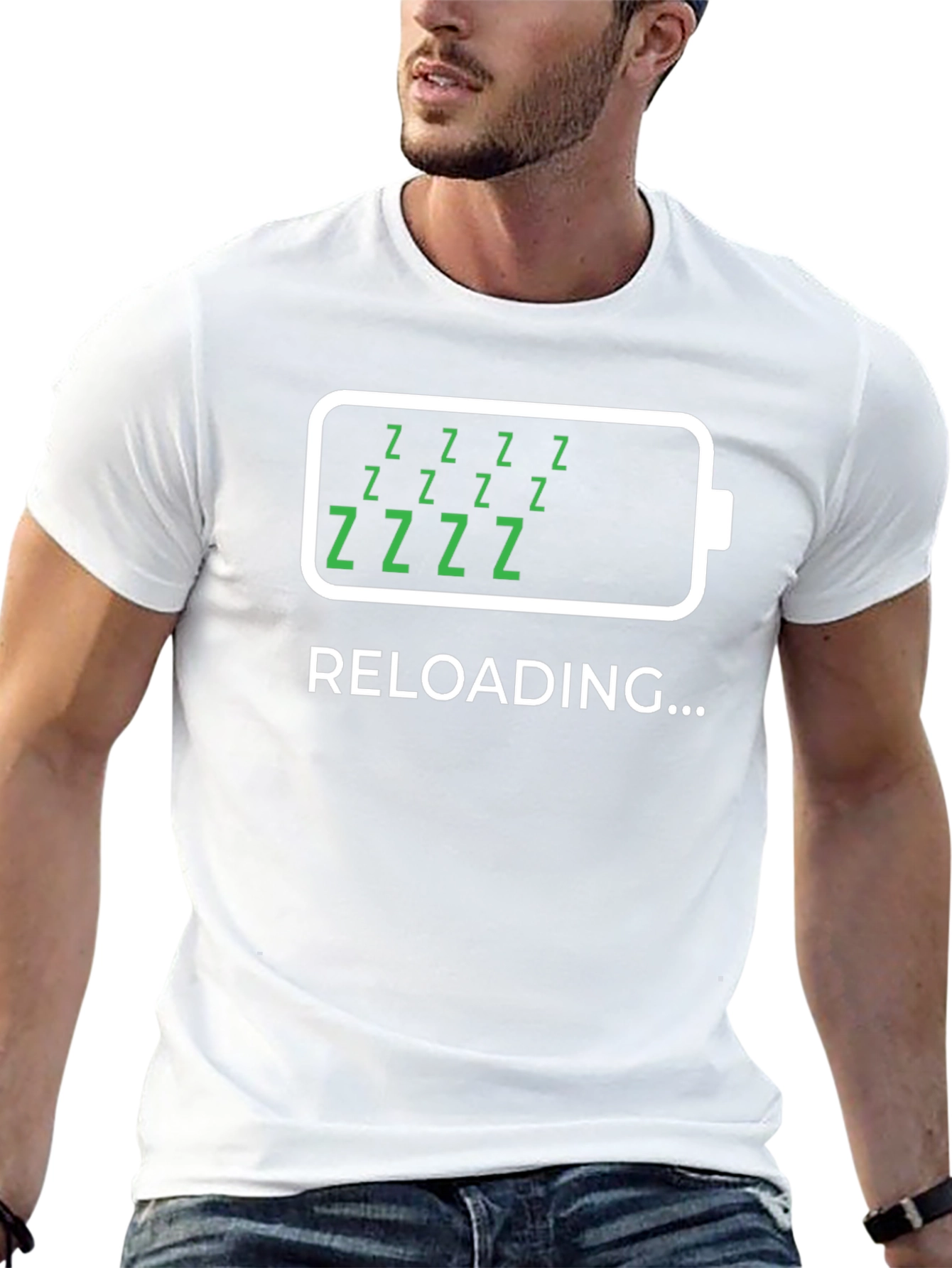 RELOADING... Battery Graphic T-Shirt - Recharge & Relax!