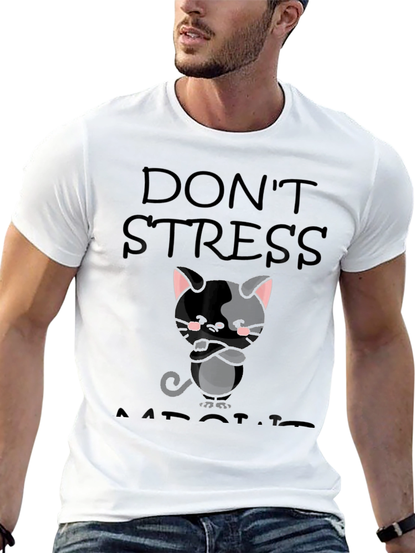Dont Stress About It Black Cat T-Shirt