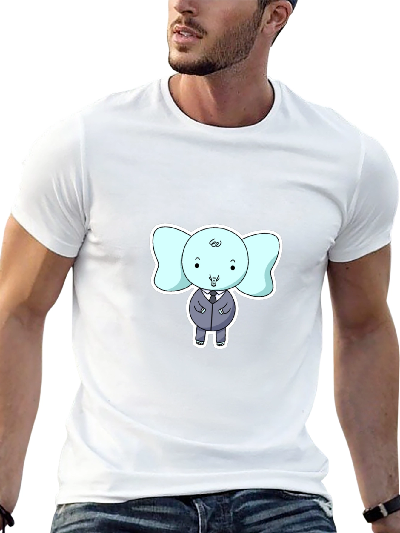 Elephant in Suit Graphic T-Shirt