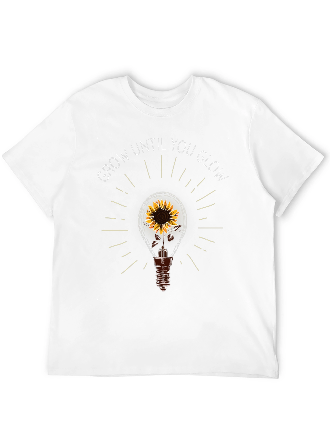 Grow Until You Glow Sunflower Light Bulb T-Shirt