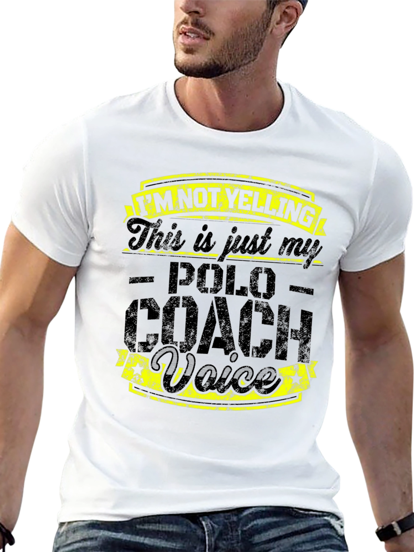 Polo Coach T-Shirt: Im Not Yelling Funny Tee