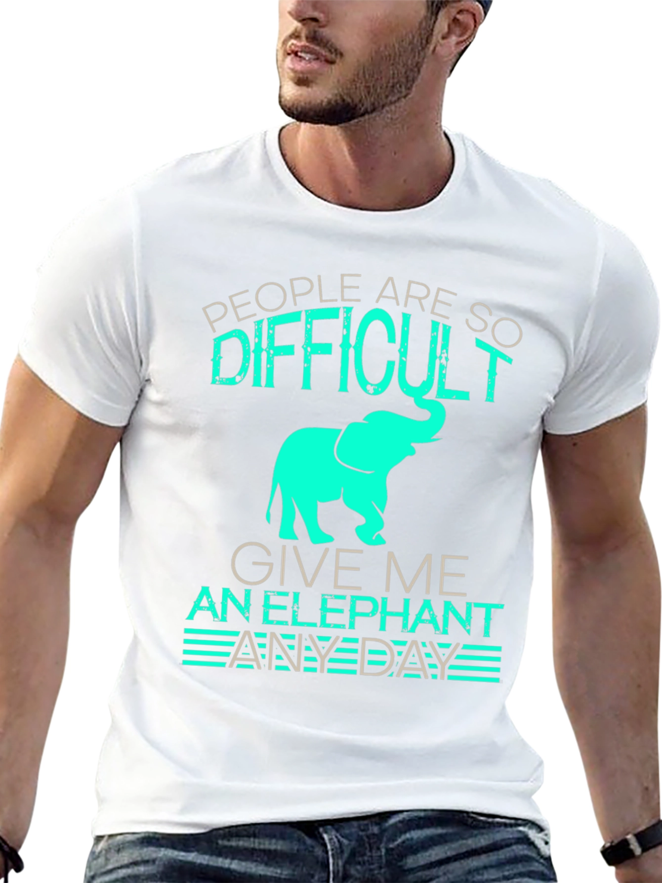 Difficult People Give Me An Elephant Black T-Shirt