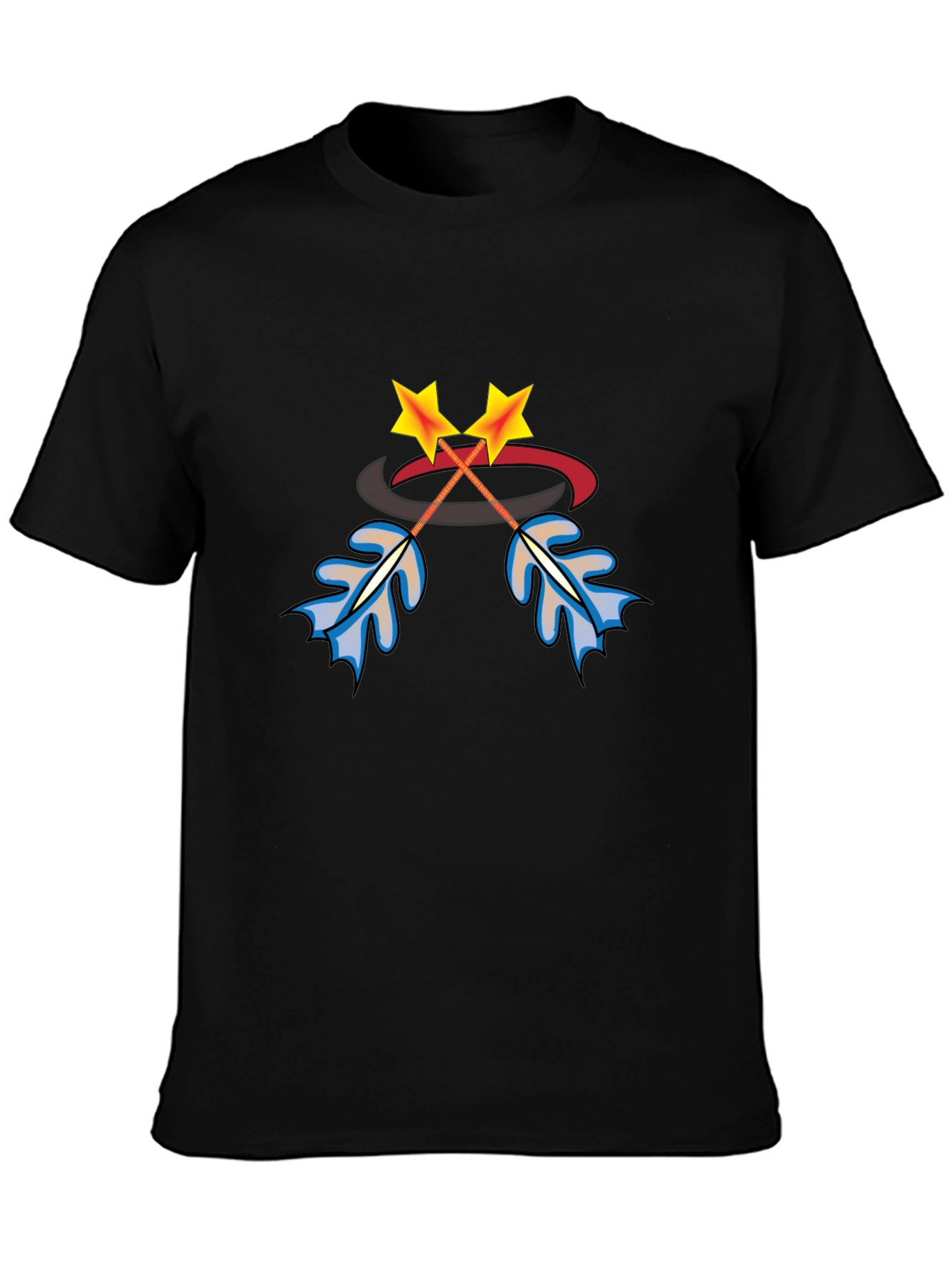 Stylized Crossed Arrows Graphic Tee - Black