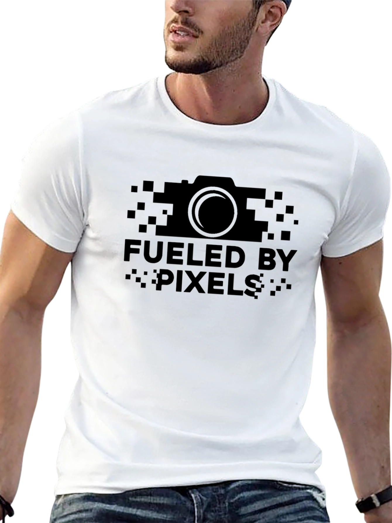 Fueled by Pixels Camera Graphic Black T-Shirt