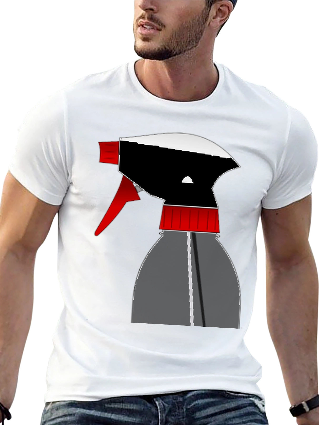 Spray Bottle Graphic Tee - Black Cotton Shirt