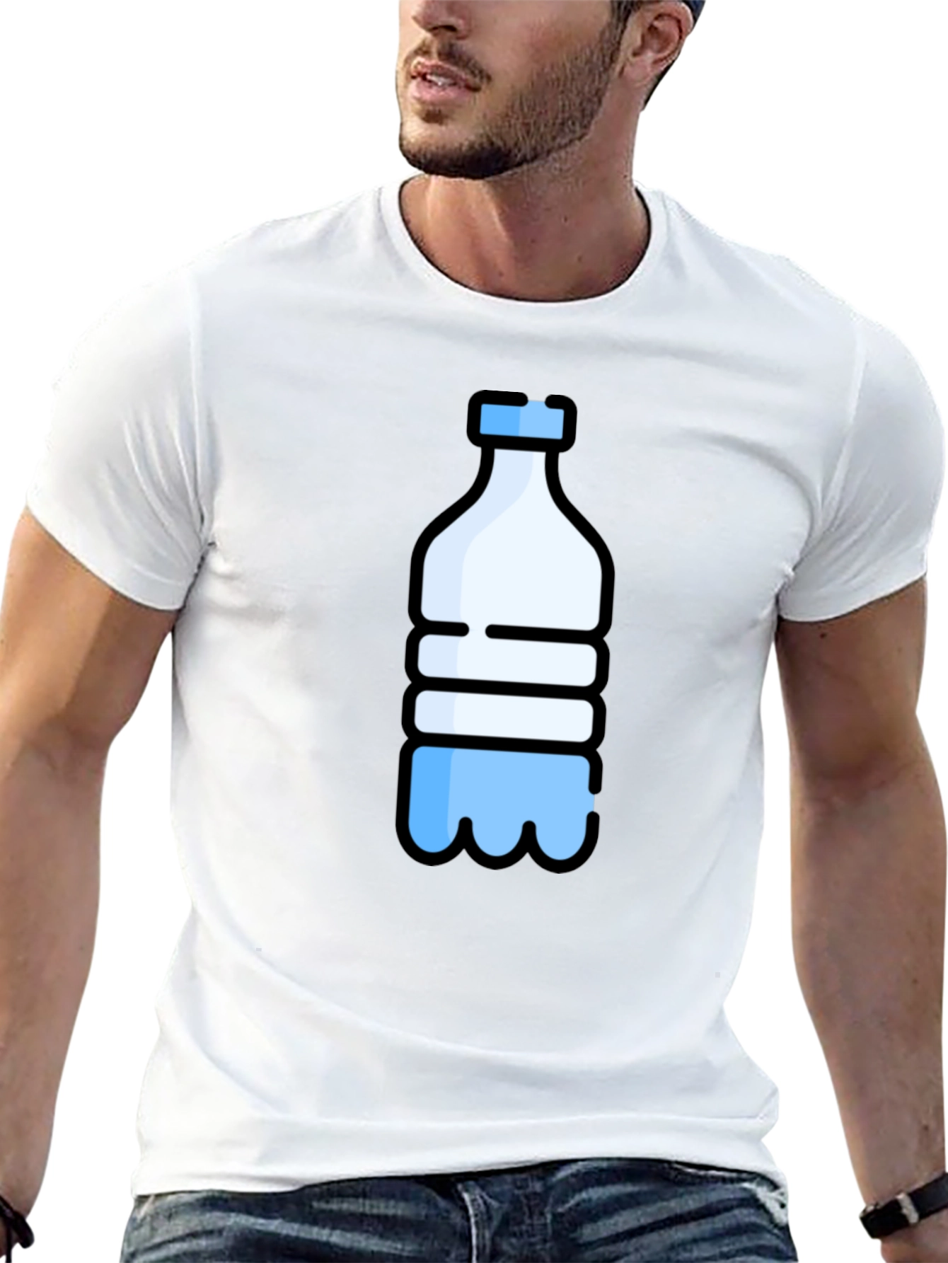 Water Bottle Graphic Tee - Black