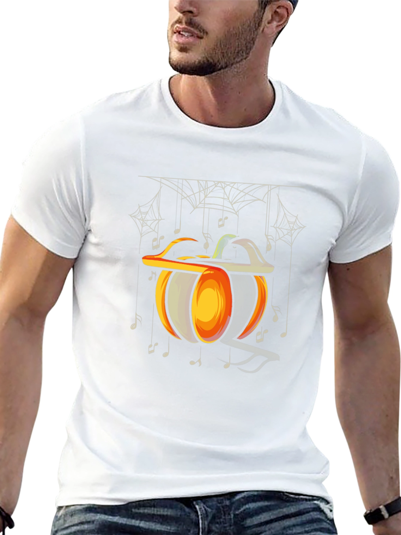 Halloween Pumpkin Music Note T-Shirt