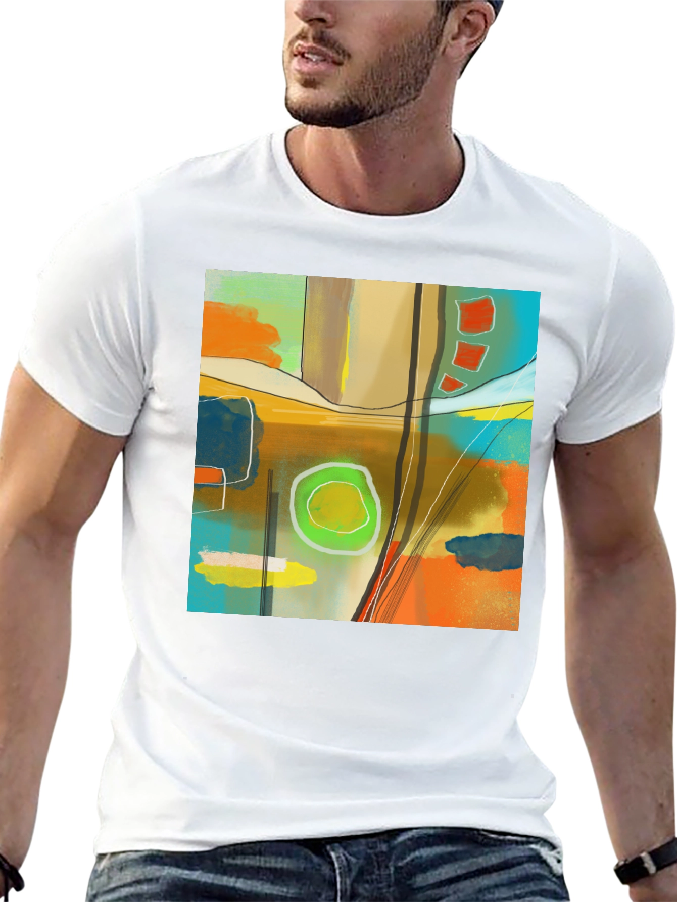 Abstract Art Graphic Tee - Modern Style
