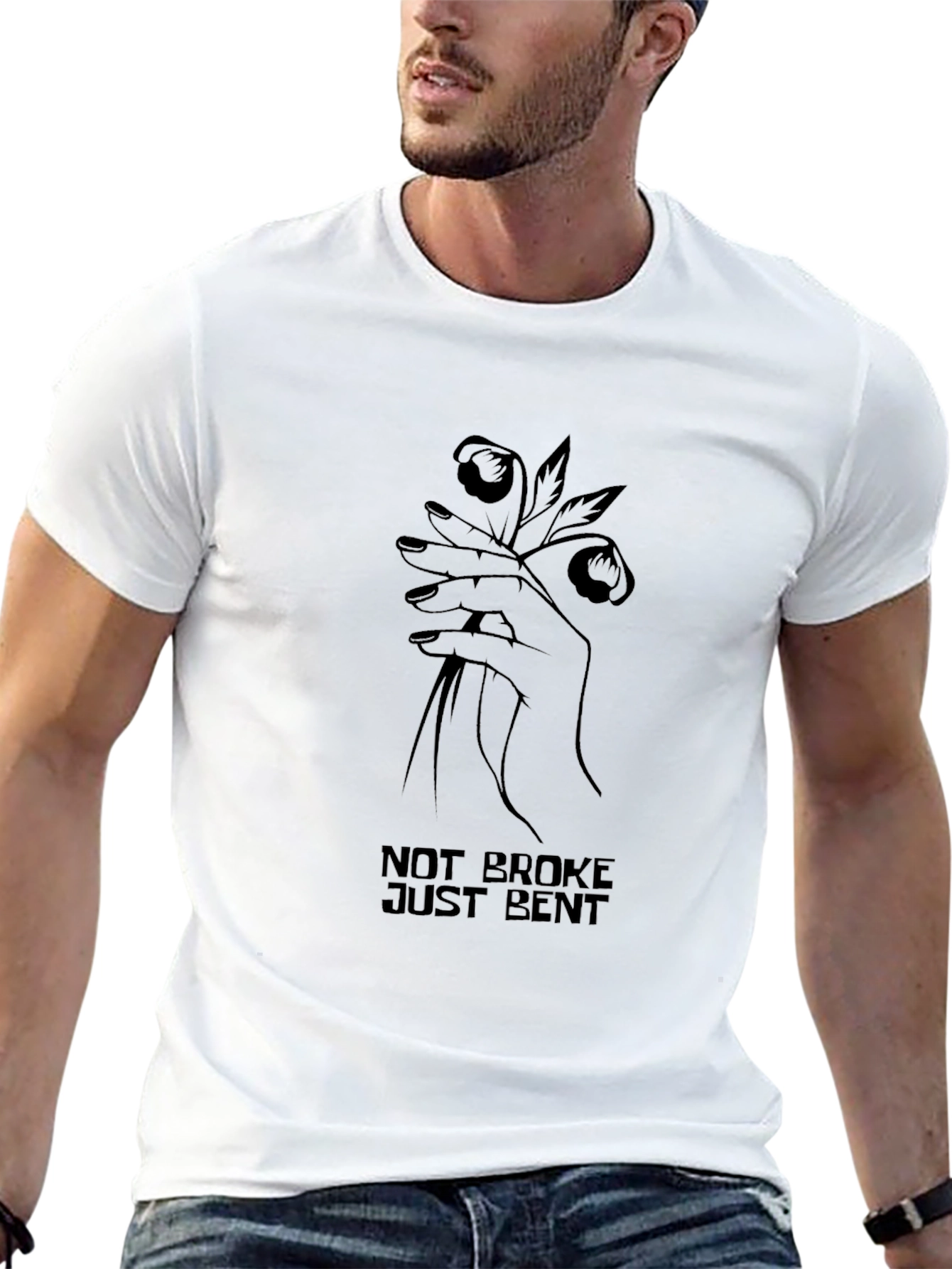 Not Broke Just Bent Graphic Tee - Black