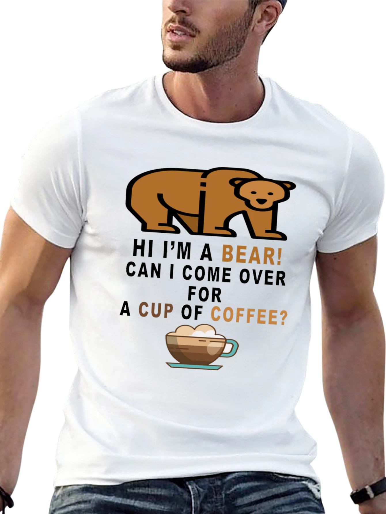 Bear Coffee T-Shirt - Funny Graphic Tee
