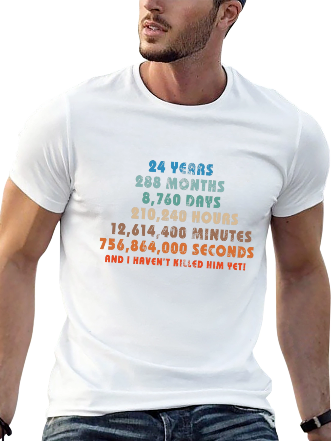 24 Years Anniversary Novelty Graphic T-Shirt